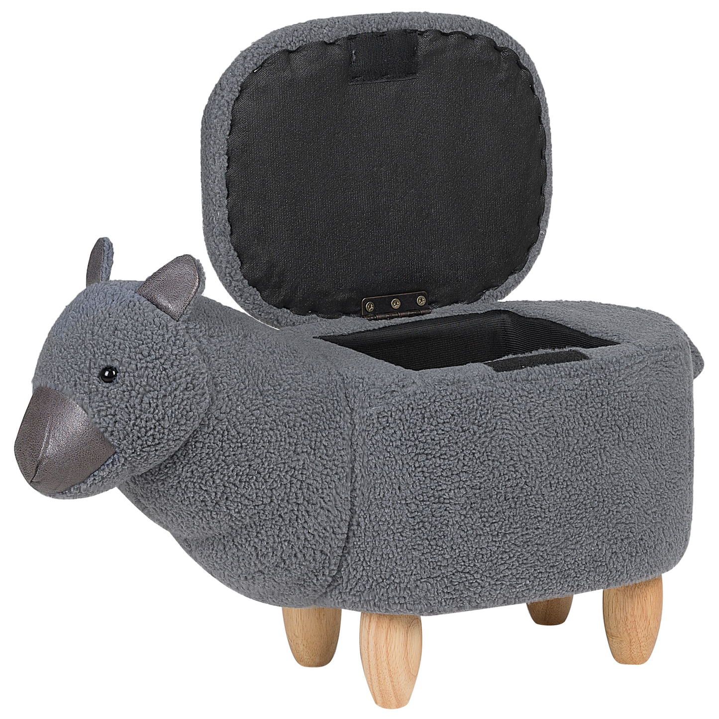 Hocker Polsterbezug mit Stauraum grau ALPACA