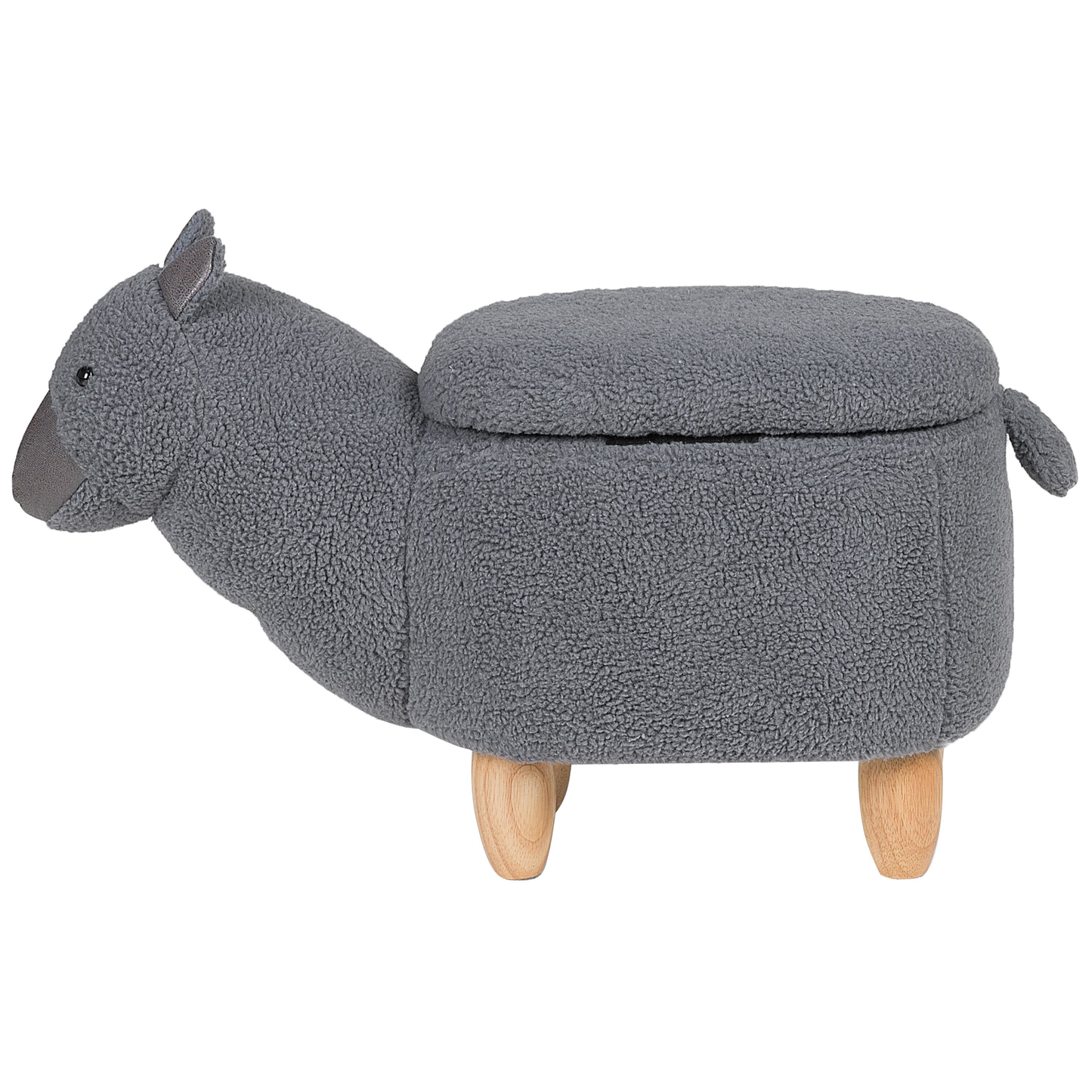 Hocker Polsterbezug mit Stauraum grau ALPACA