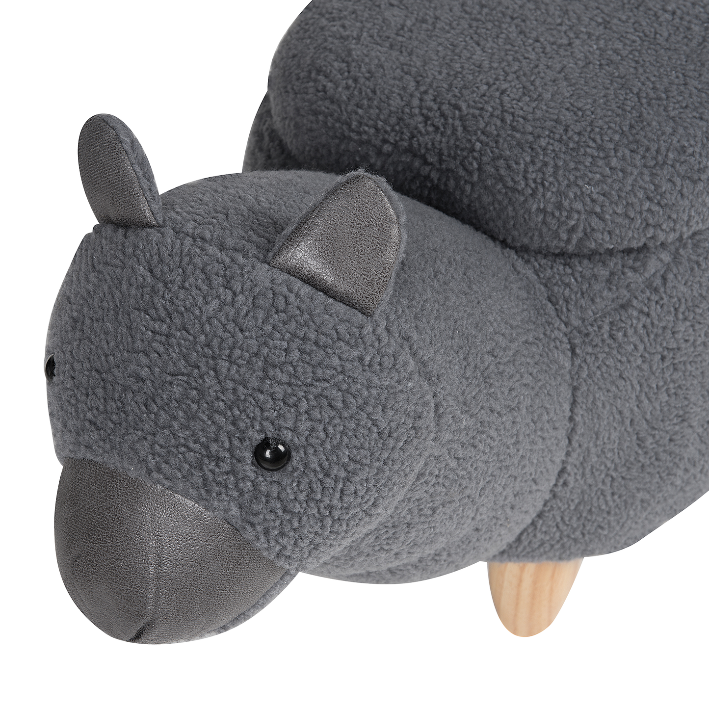 Hocker Polsterbezug mit Stauraum grau ALPACA