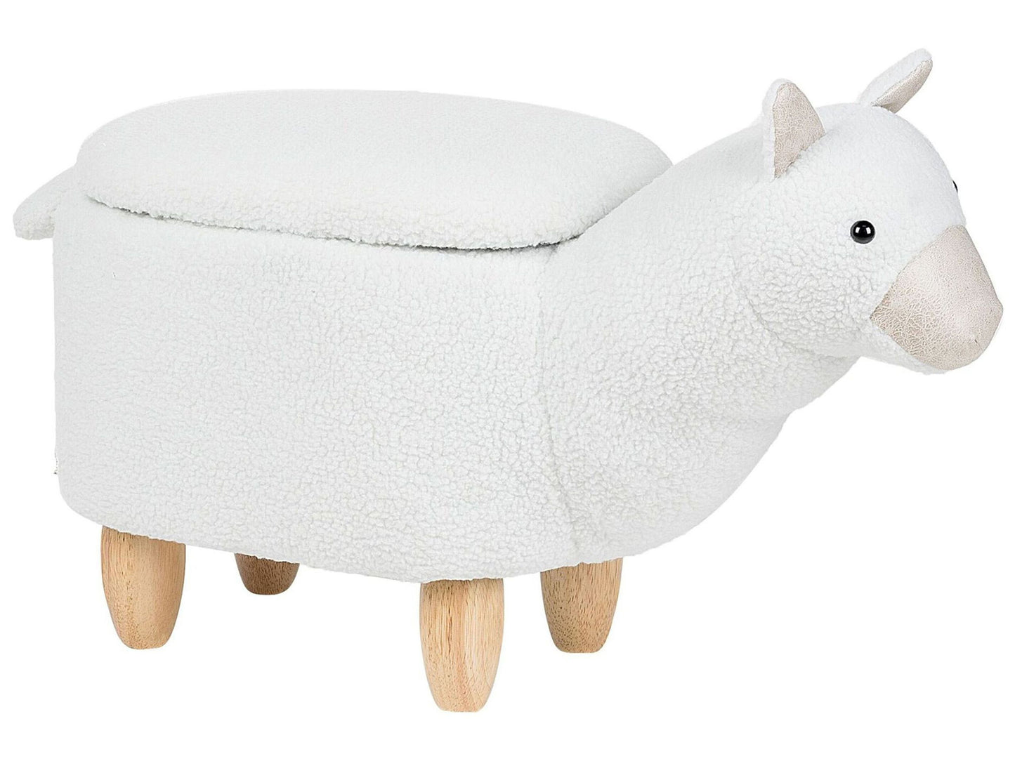 Tierhocker mit Stauraum weiss Alpakaform ALPACA
