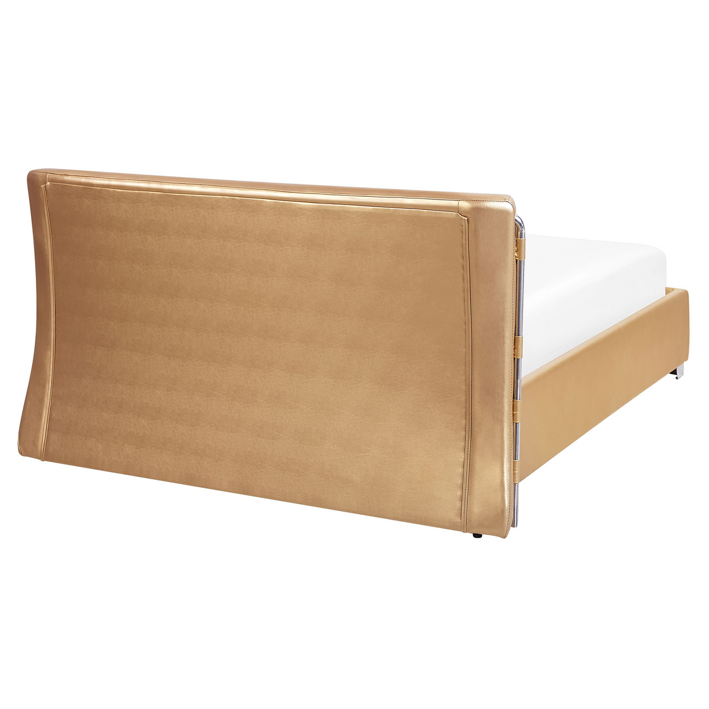 Lederbett gold Lattenrost 160 x 200 cm mit LED-Beleuchtung bunt PARIS