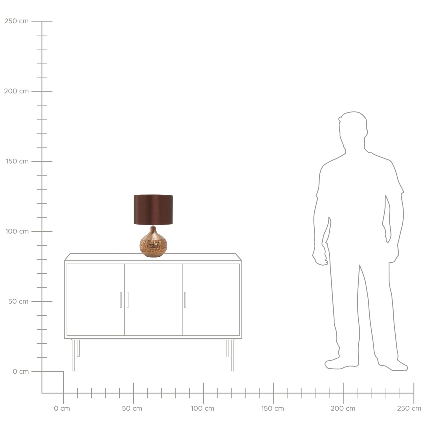 Tischleuchte YAKIMA Porzellan Braun