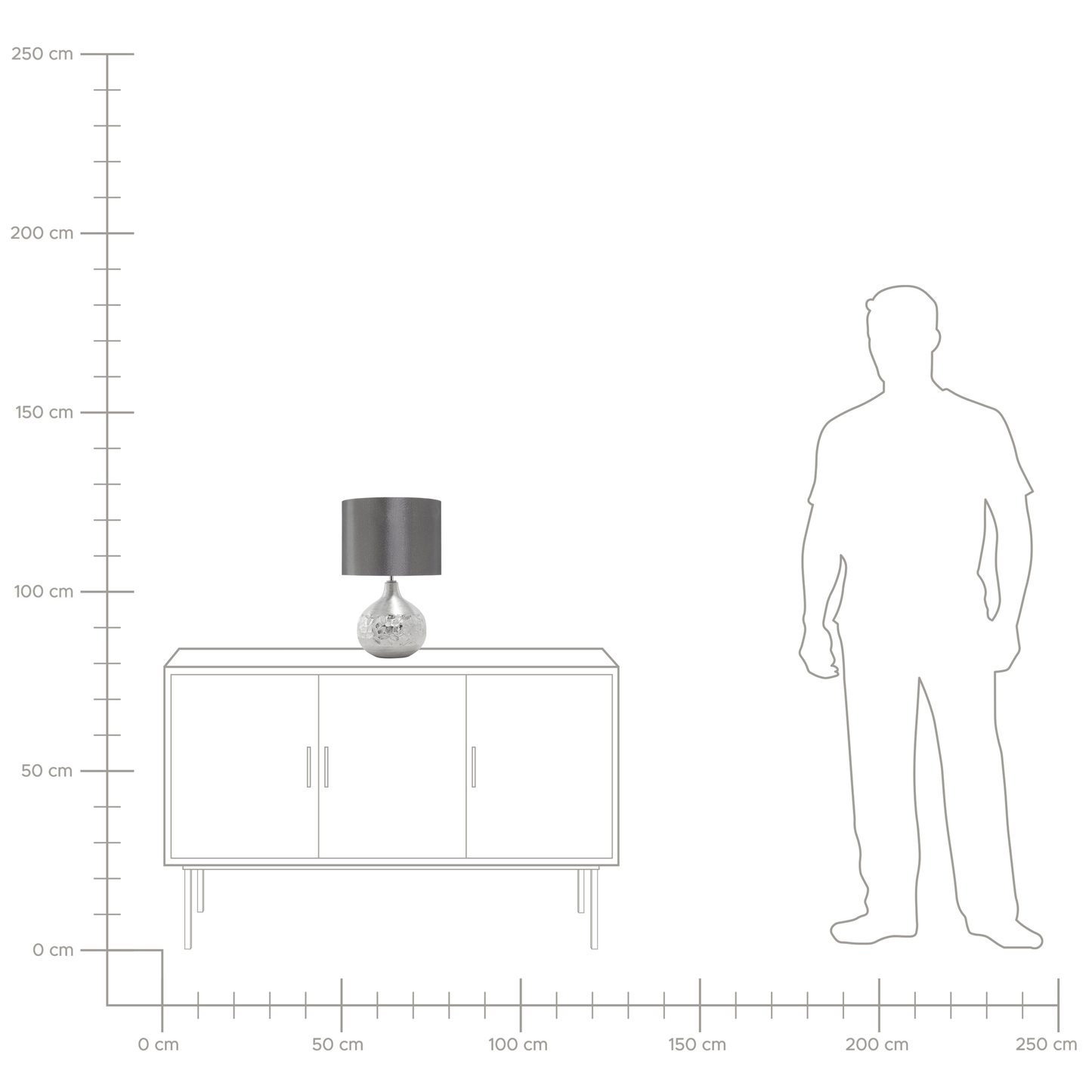 Tischleuchte YAKIMA Porzellan Grau