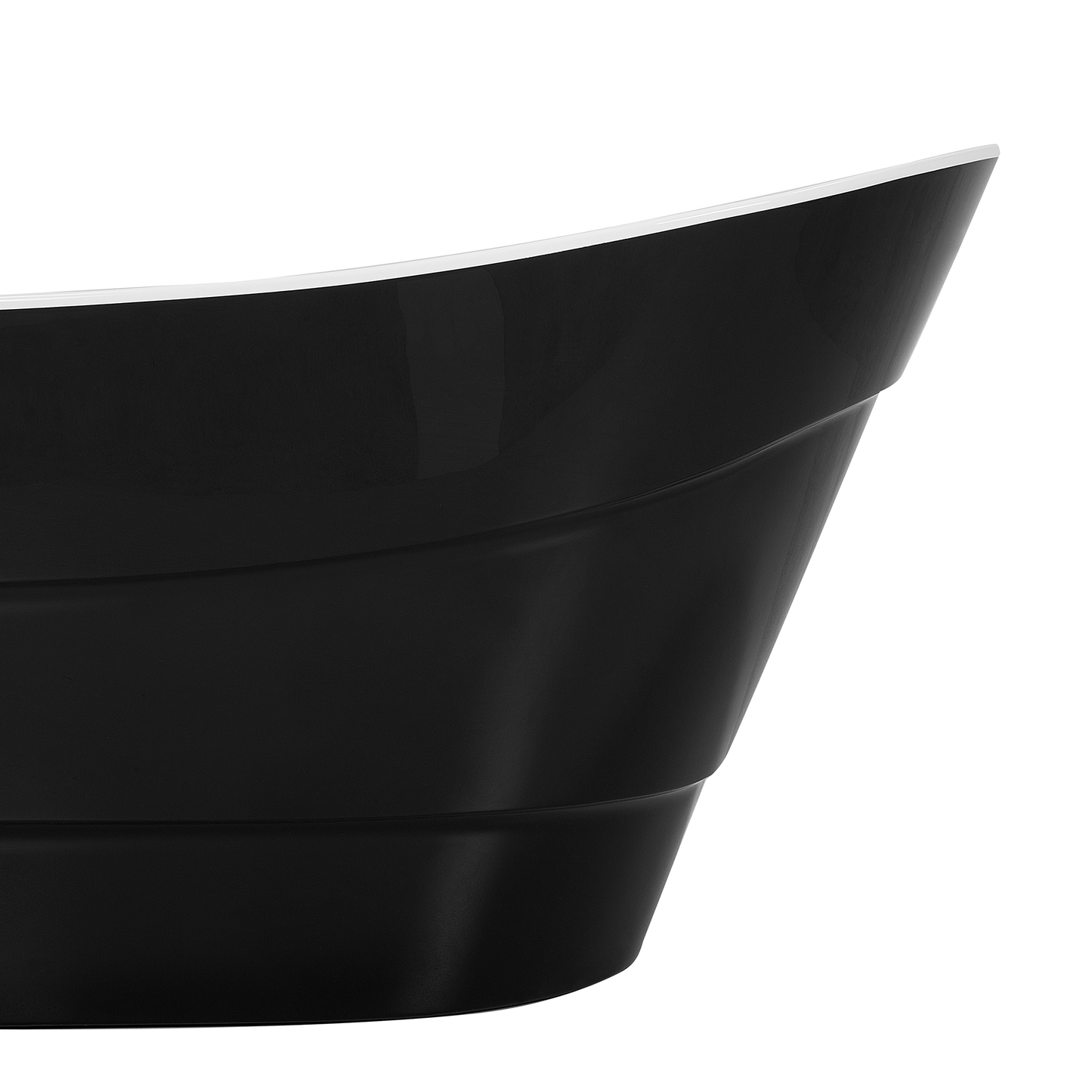 Badewanne freistehend schwarz oval 170 x 73 cm BUENAVISTA