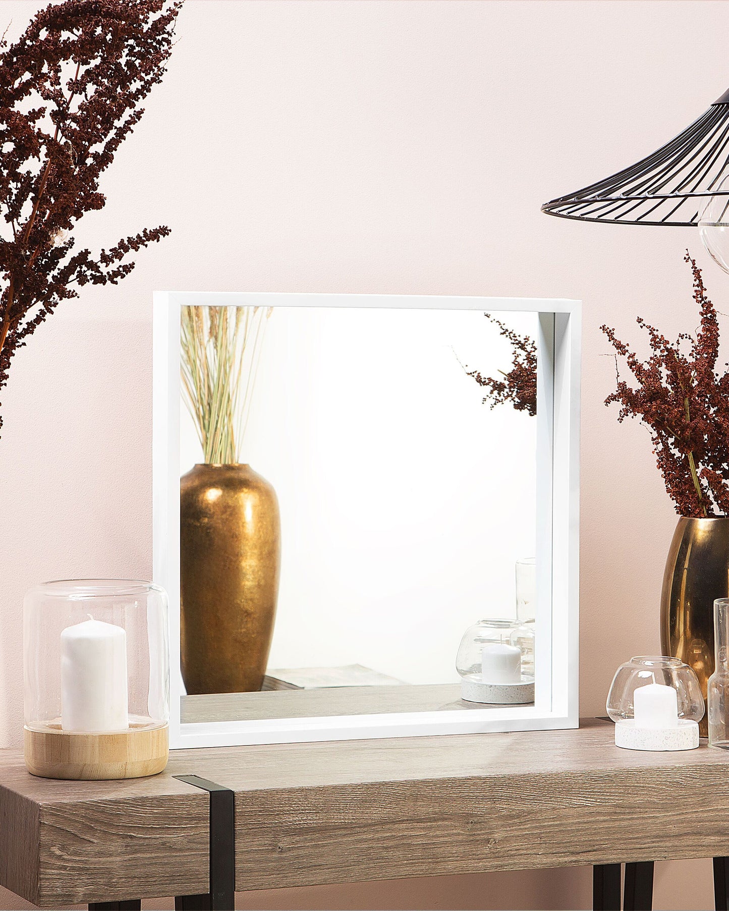 Wandspiegel BRIGNOLES 50 cm 50 cm Weiss