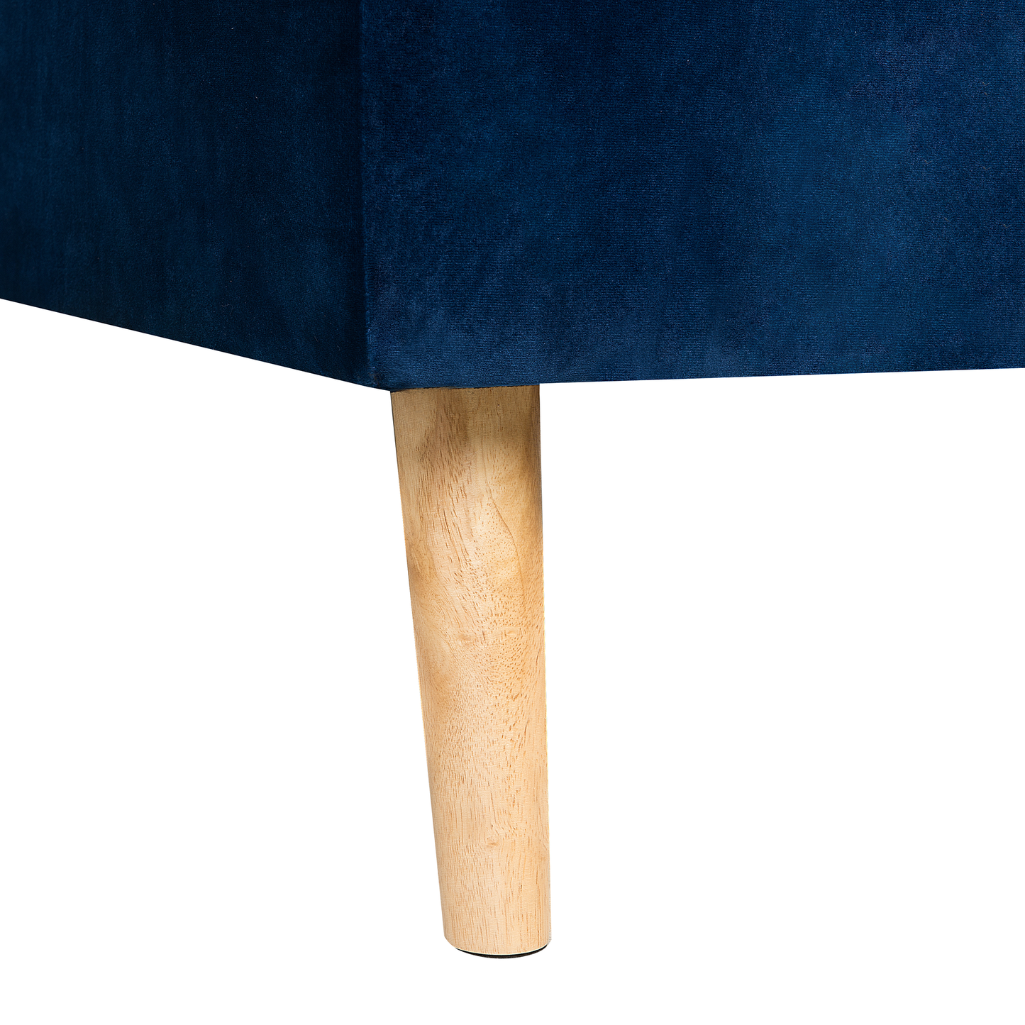 4-Sitzer Ecksofa Samtstoff blau linksseitig mit Schlaffunktion VADSO