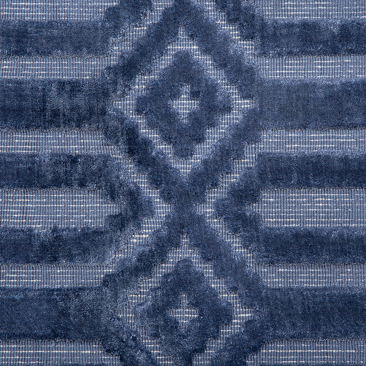 Teppich marineblau 80 x 150 cm geometrisches Muster Kurzflor ADATEPE
