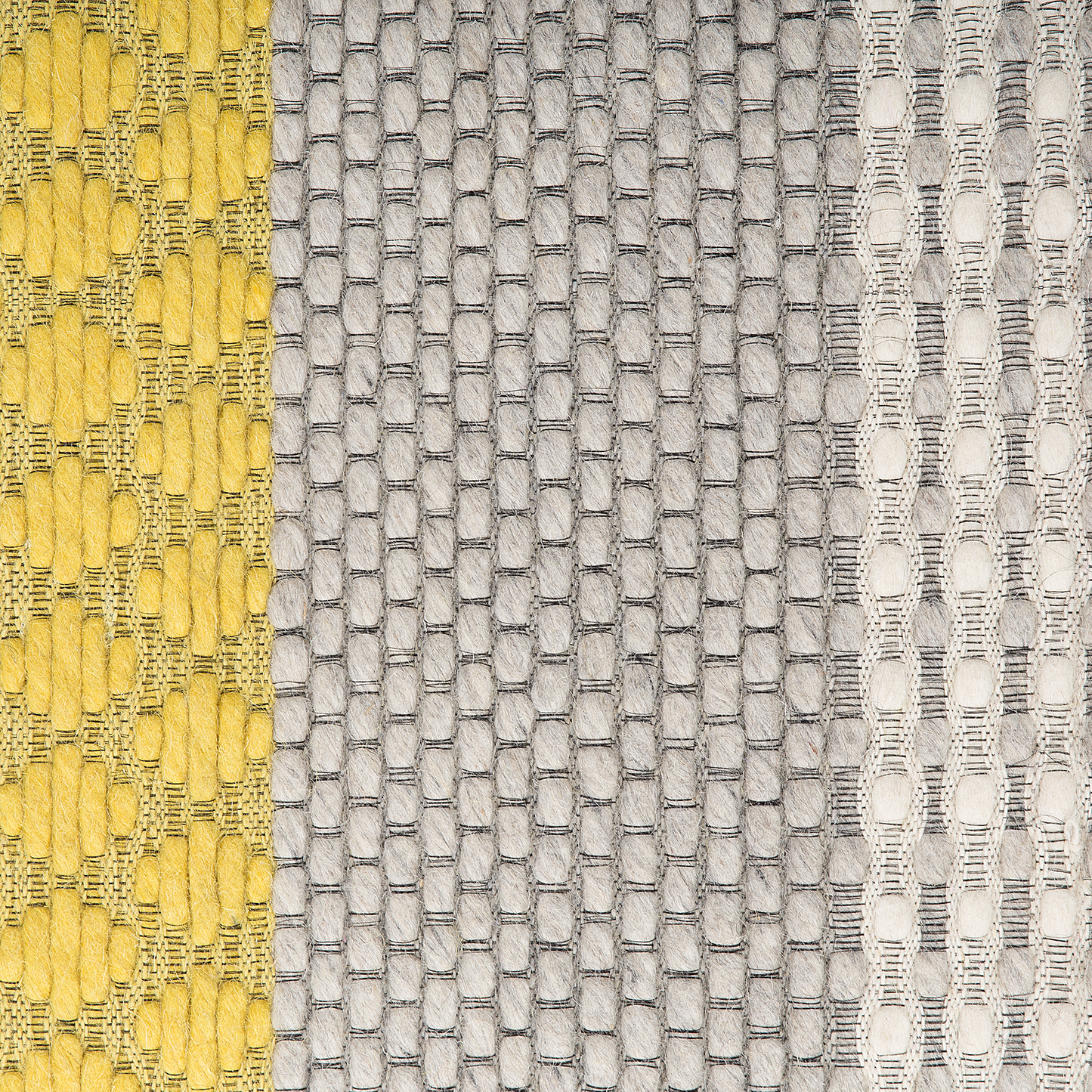 Teppich Wolle grau / gelb 80 x 150 cm Streifenmuster Kurzflor AKKAYA