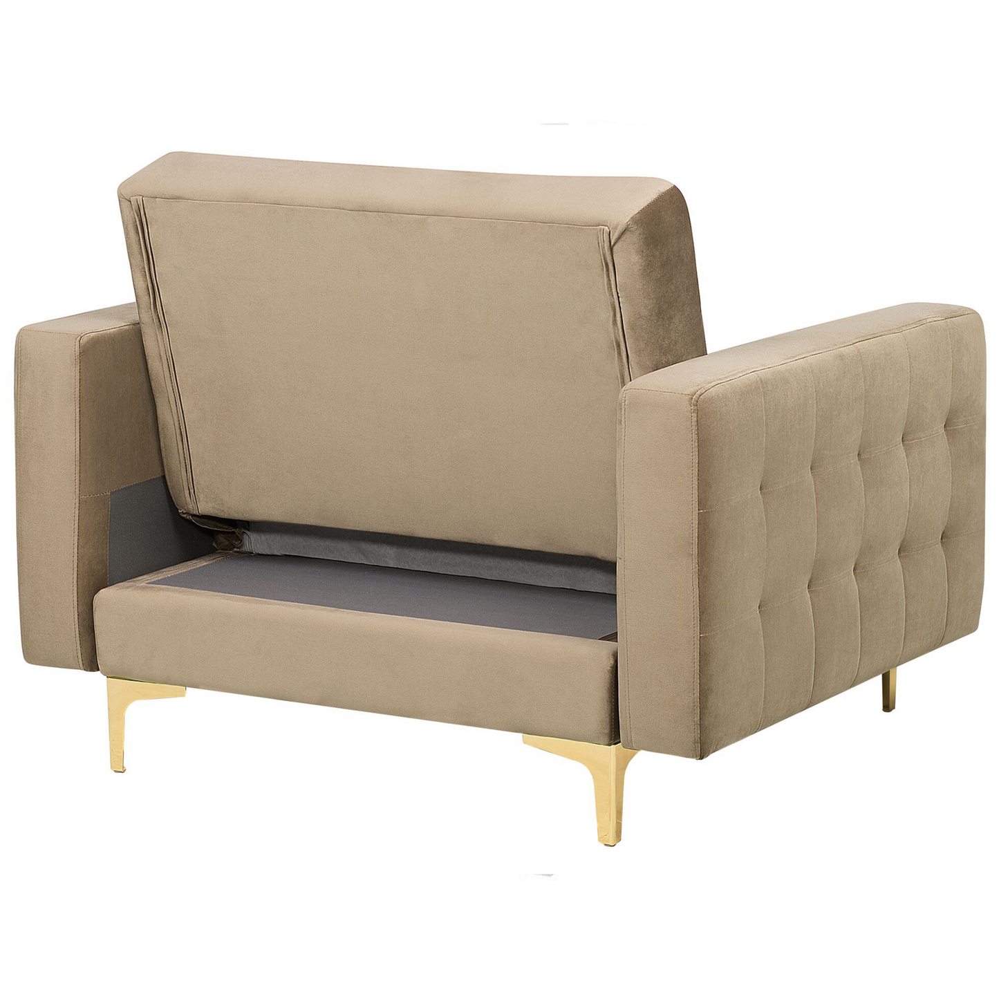 Sofa Set Samtstoff sandbeige 5-Sitzer ABERDEEN