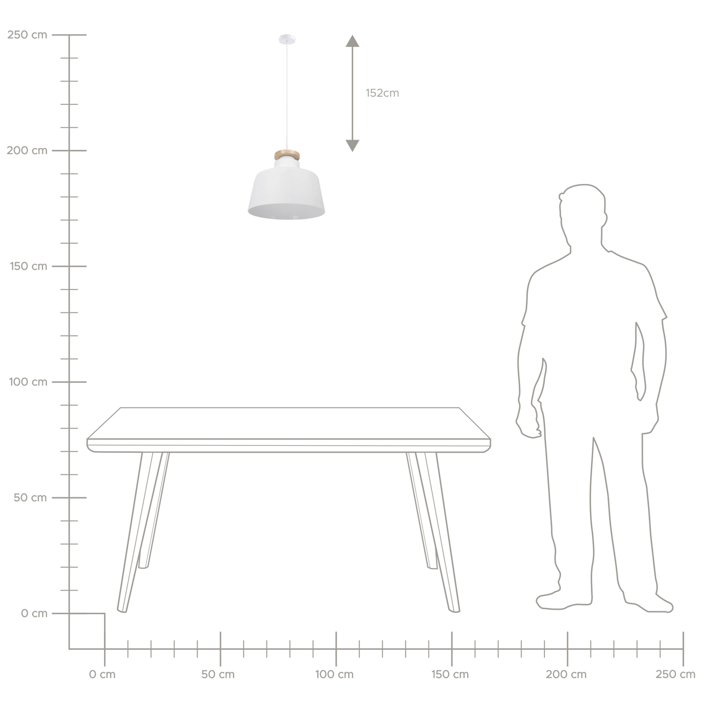Hängelampe weiss Glockenform DANUBE