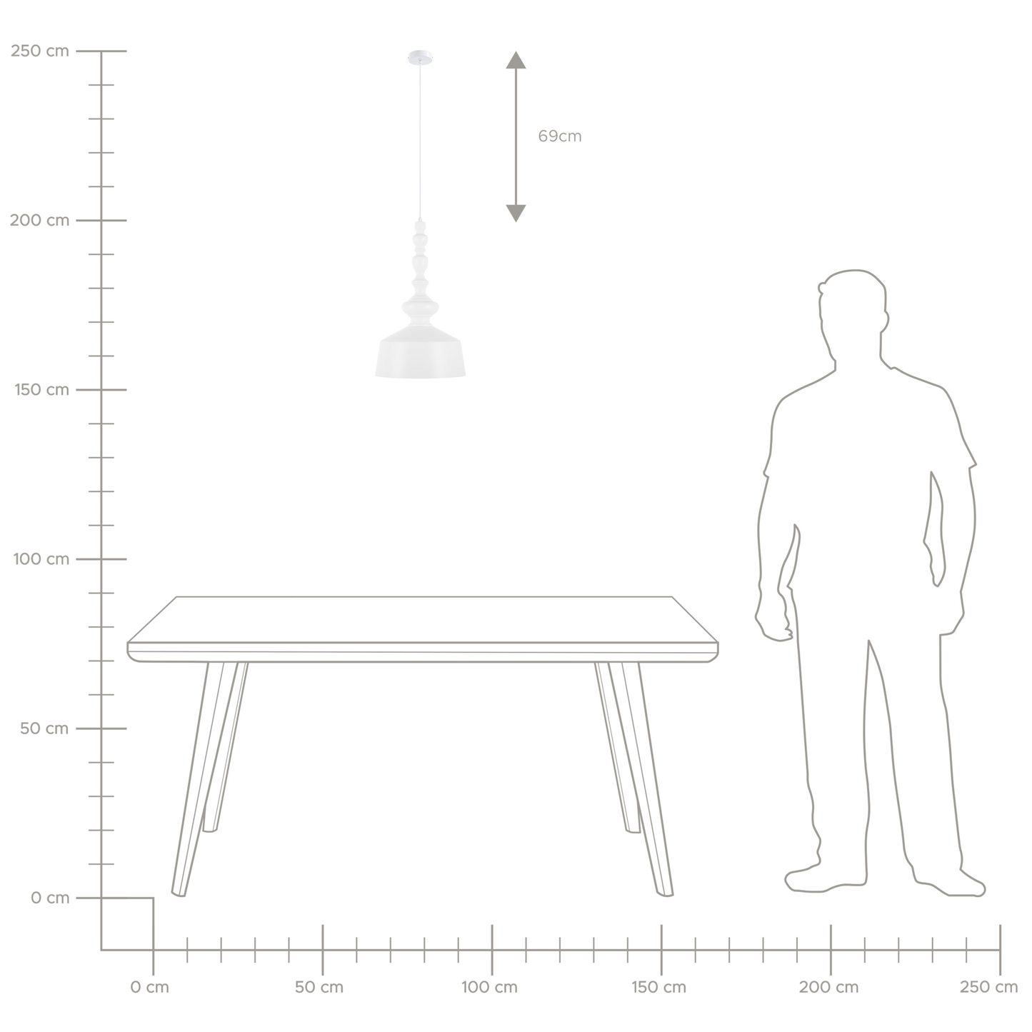 Hängelampe DRIVA Metall Weiss