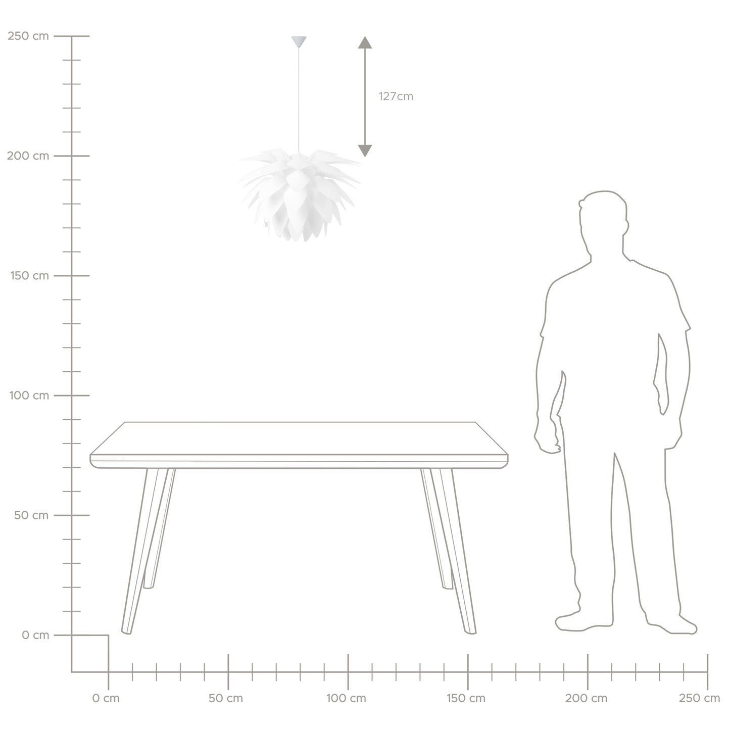 Hängelampe weiss 50 cm Blumenform MUSONE