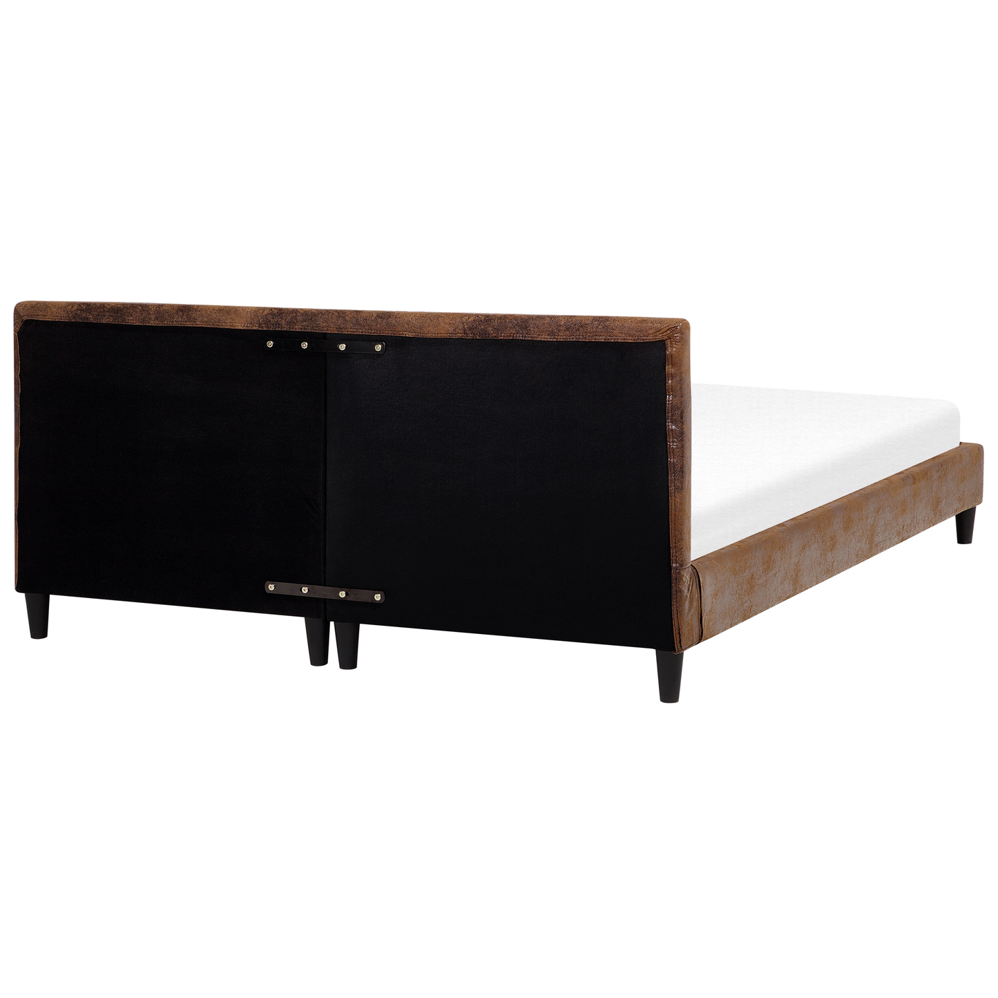 Bettrahmenbezug Kunstleder FITOU 180 x 200 cm Braun