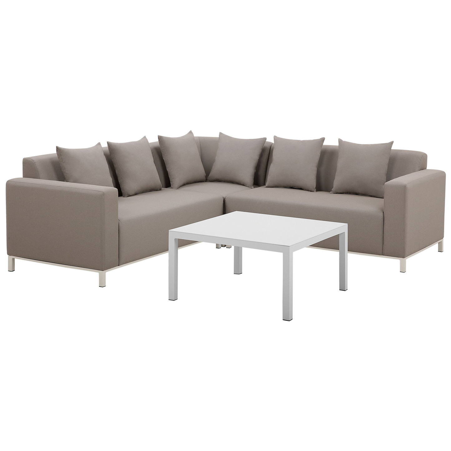 Garten Ecksofa mit Tisch 5-Sitzer BELIZE linksseitig modular Beige