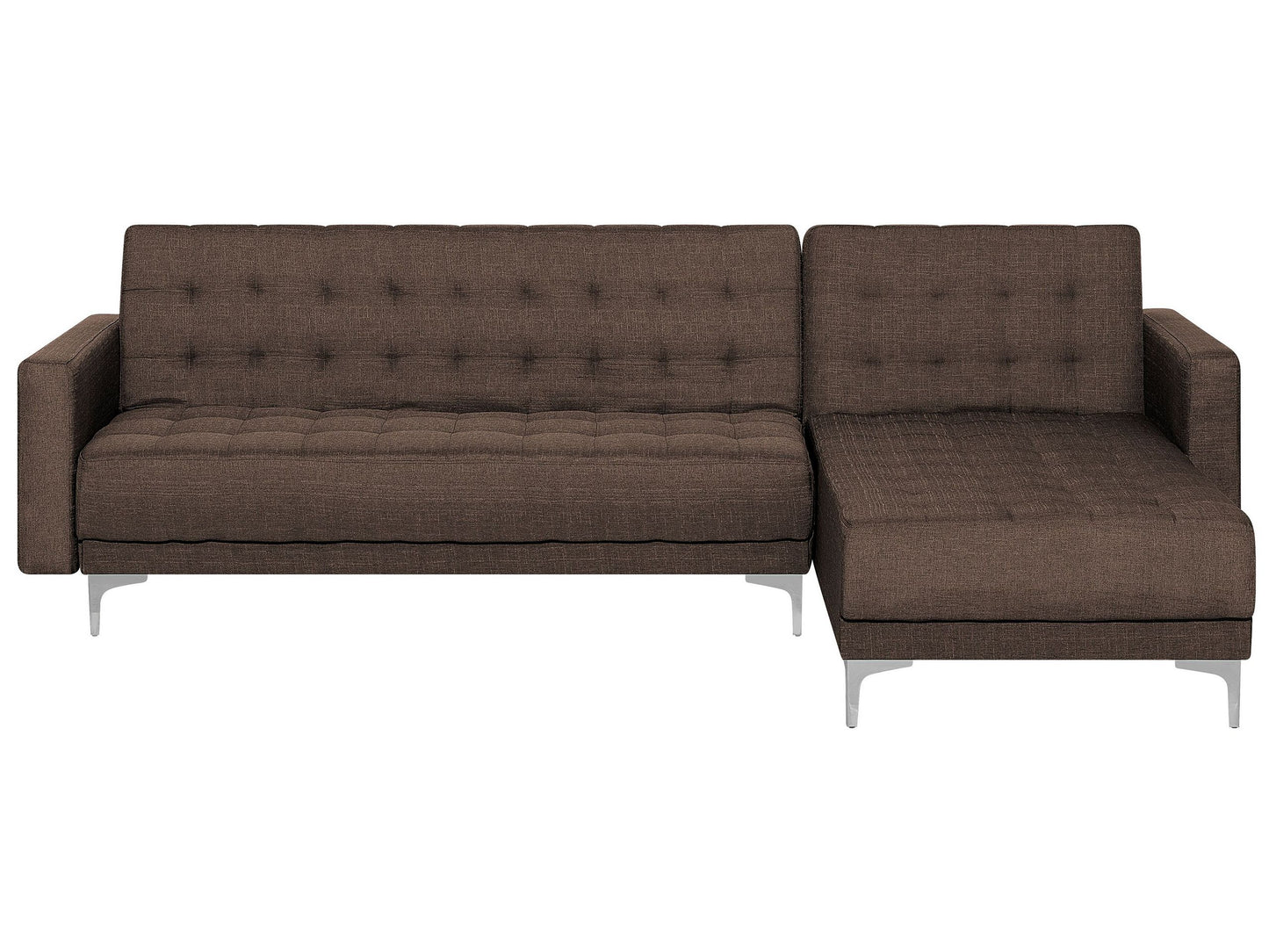 4-Sitzer Ecksofa dunkelbraun Schlaffunktion linksseitig ABERDEEN