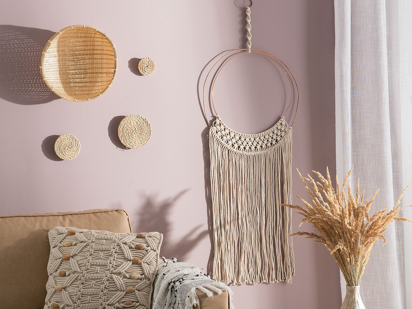 Wandobjekt ALUVA Baumwolle 136 cm Hellbeige