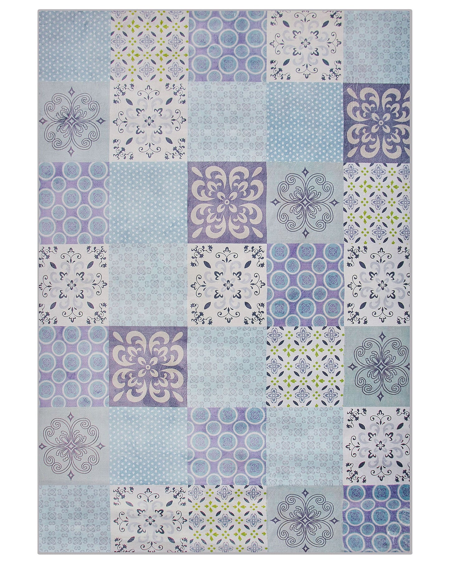 Teppich mehrfarbig 160 x 230 cm Mosaik-Muster Kurzflor INKAYA