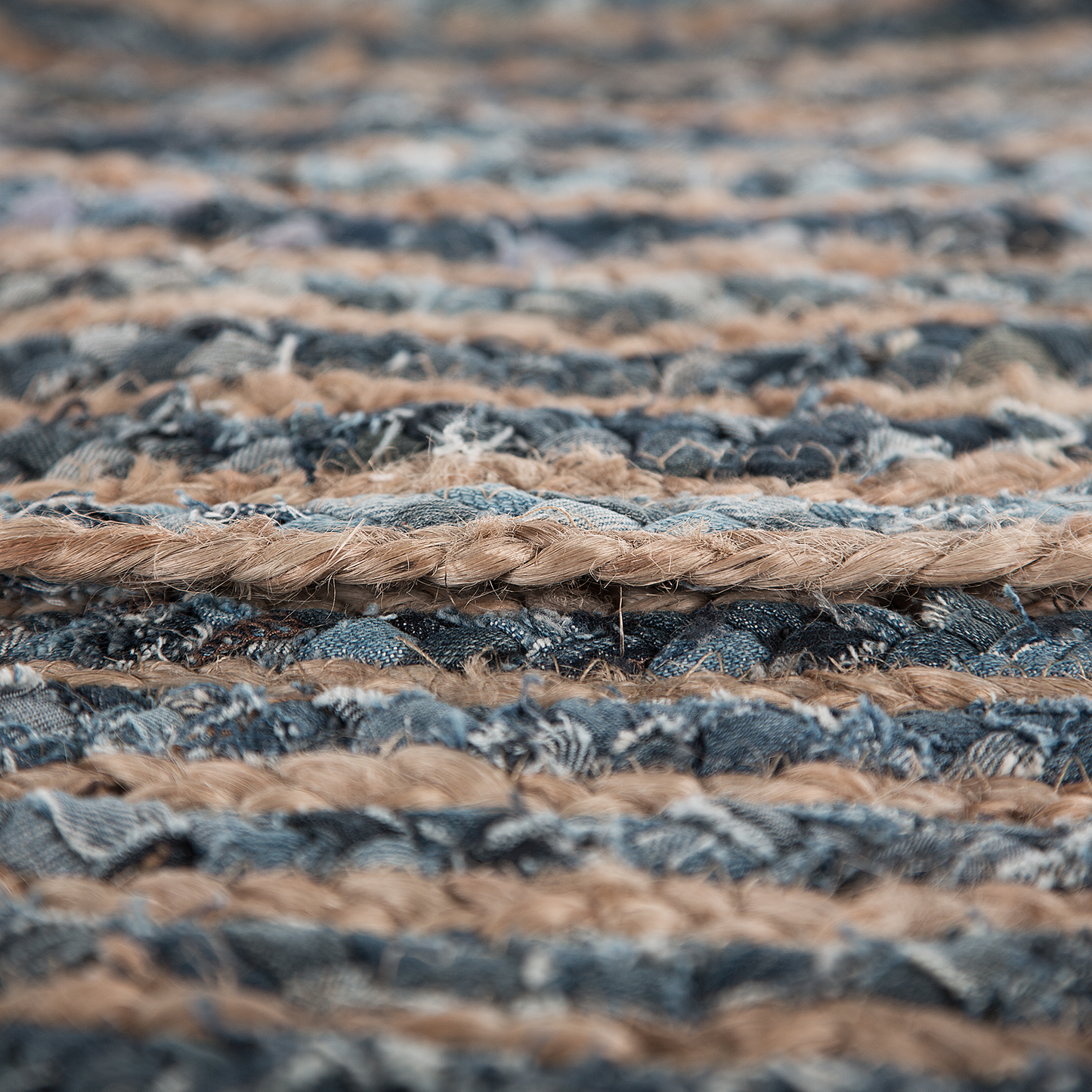 Teppich blau / beige ø 120 cm Patchwork Kurzflor MASLAK