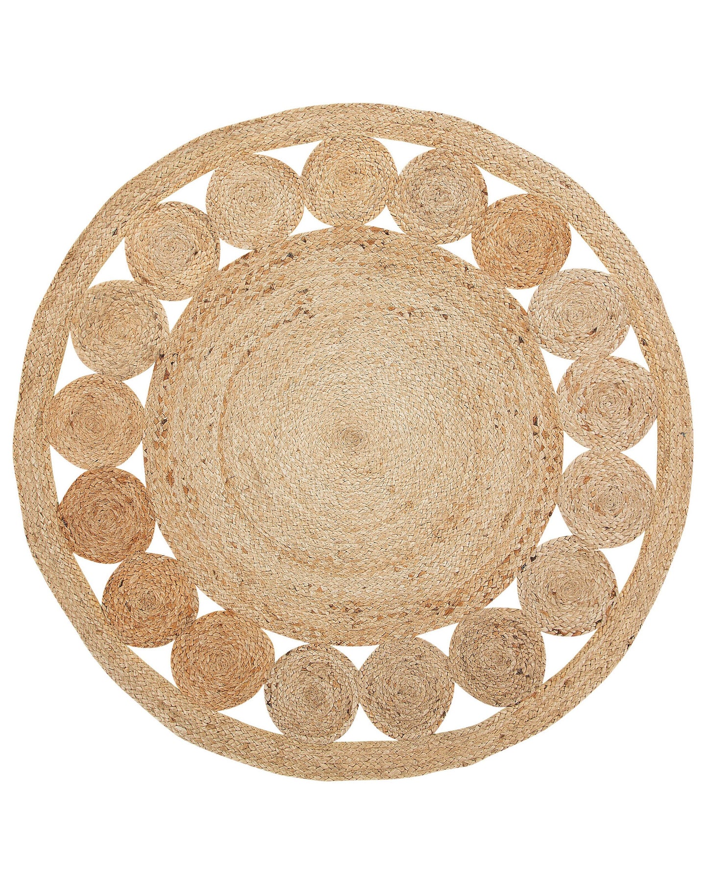 Teppich Jute beige ø 120 cm Kurzflor AHLAT