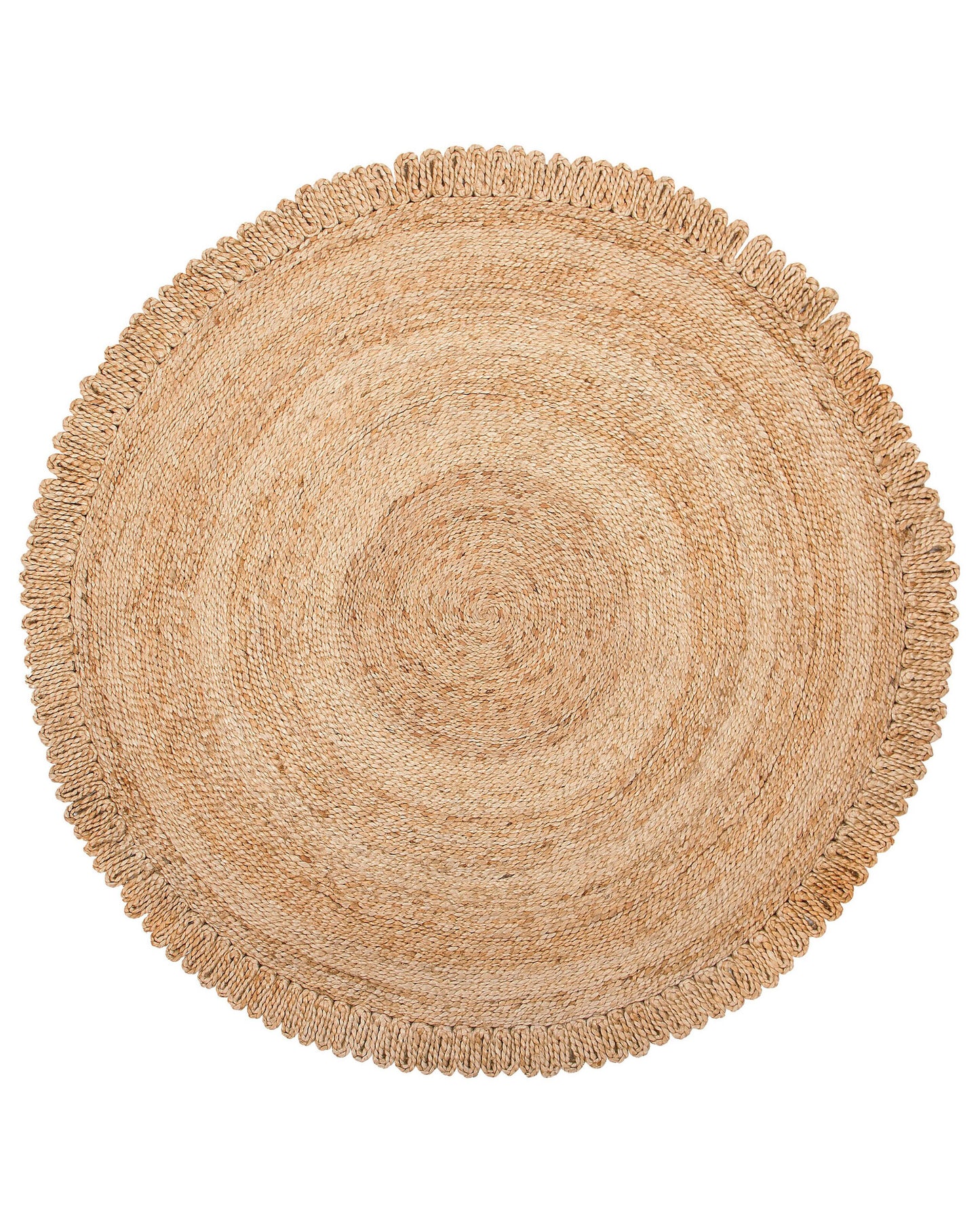Teppich Jute beige ⌀ 140 cm Kurzflor ERENCE