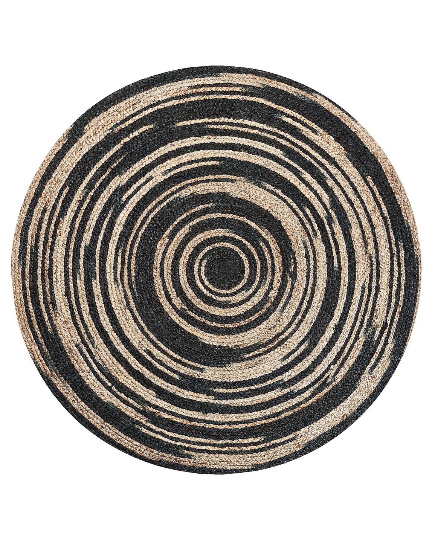 Teppich Jute beige-schwarz ⌀ 140 cm Kurzflor ARTORA