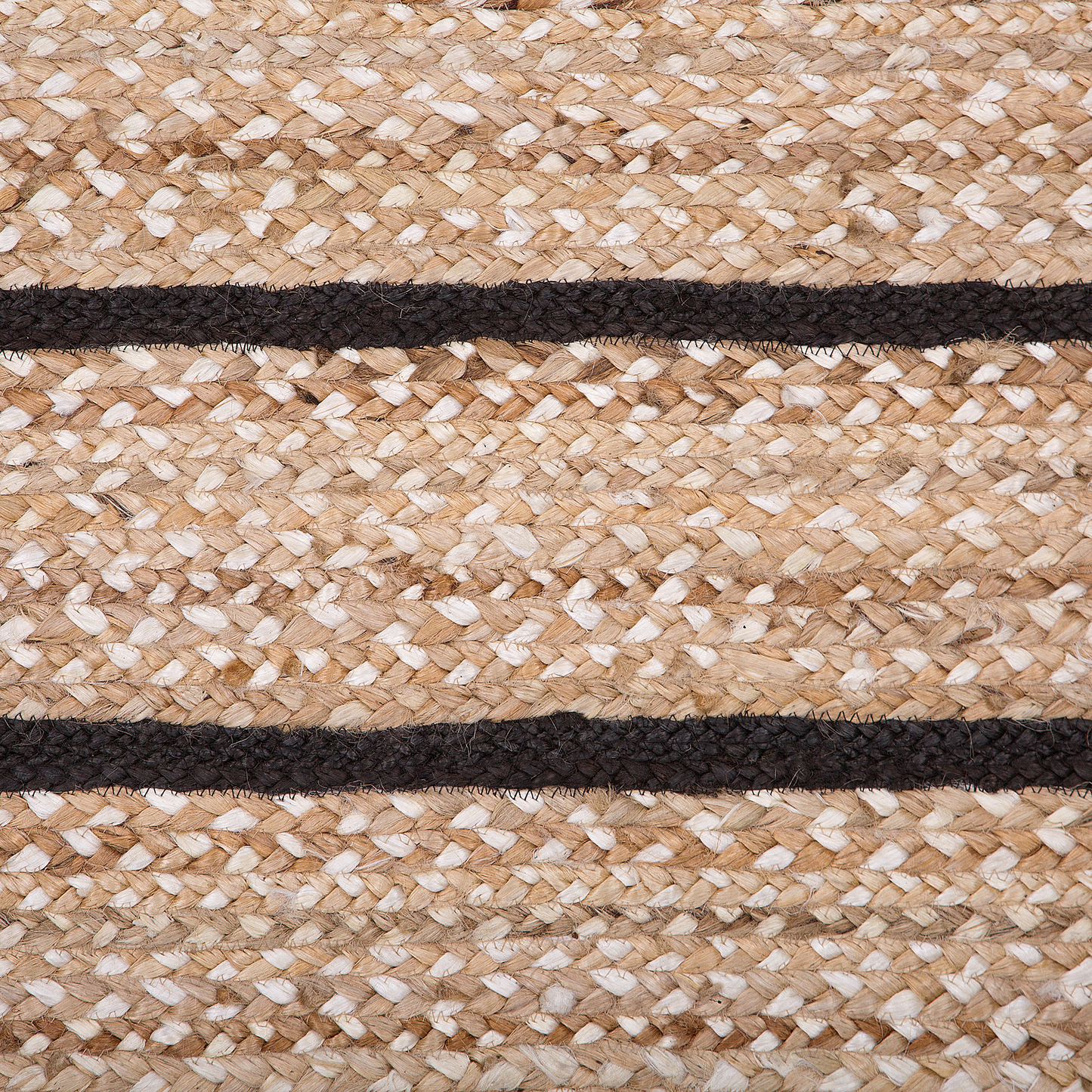 Teppich Jute-Baumwolle schwarz / beige 80 x 150 cm Kurzflor KARADONA