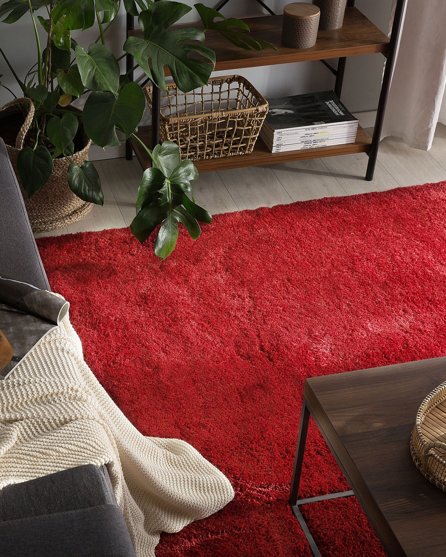 Teppich rot 200 x 300 cm Shaggy EVREN