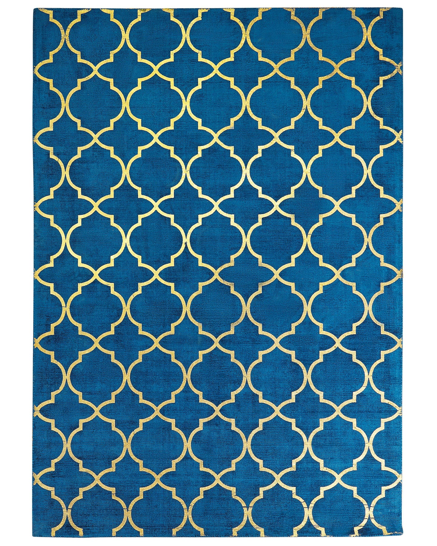 Teppich marineblau / gold 160 x 230 cm marokkanisches Muster Kurzflor YELKI