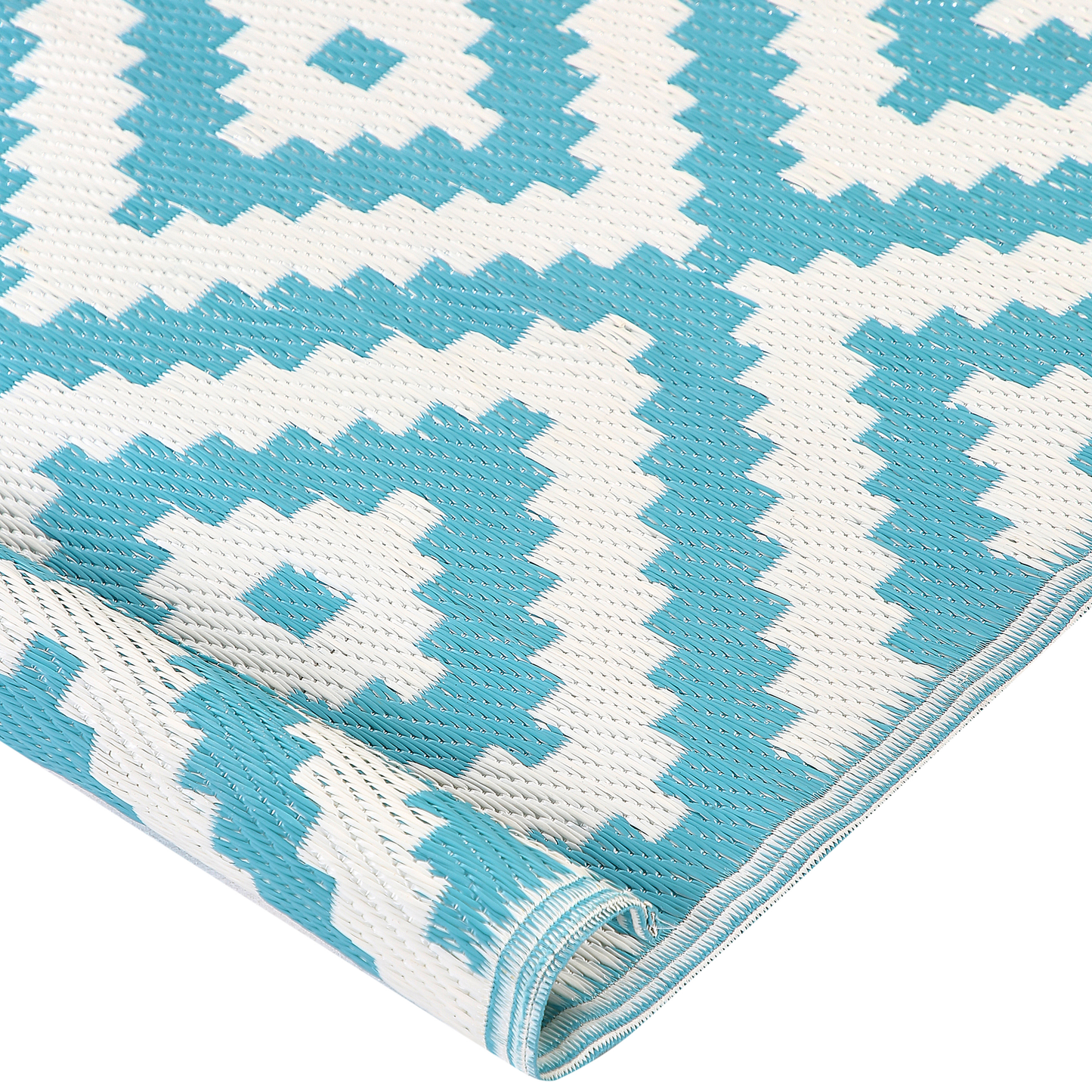 Outdoor Teppich blau 120 x 180 cm geometrisches Muster HAPUR