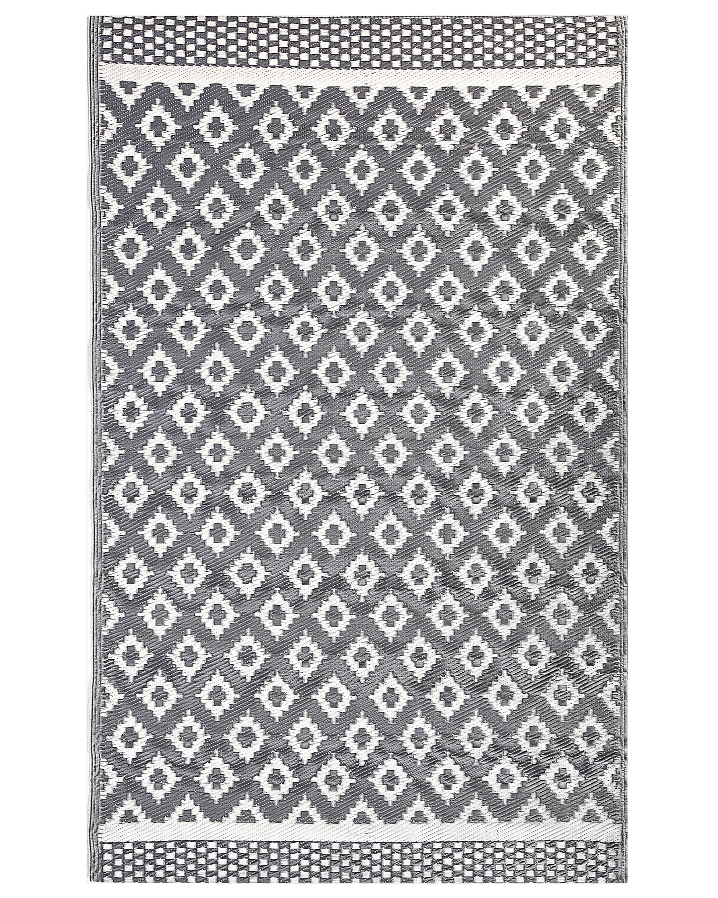 Outdoor Teppich grau 120 x 180 cm geometrisches Muster THANE