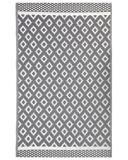 Outdoor Teppich grau 120 x 180 cm geometrisches Muster THANE