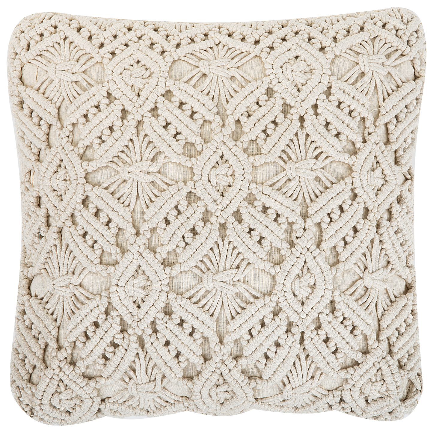 Dekokissen 2er Set ESENKOY Baumwolle 50 x 50 cm Hellbeige Geometrisches Muster