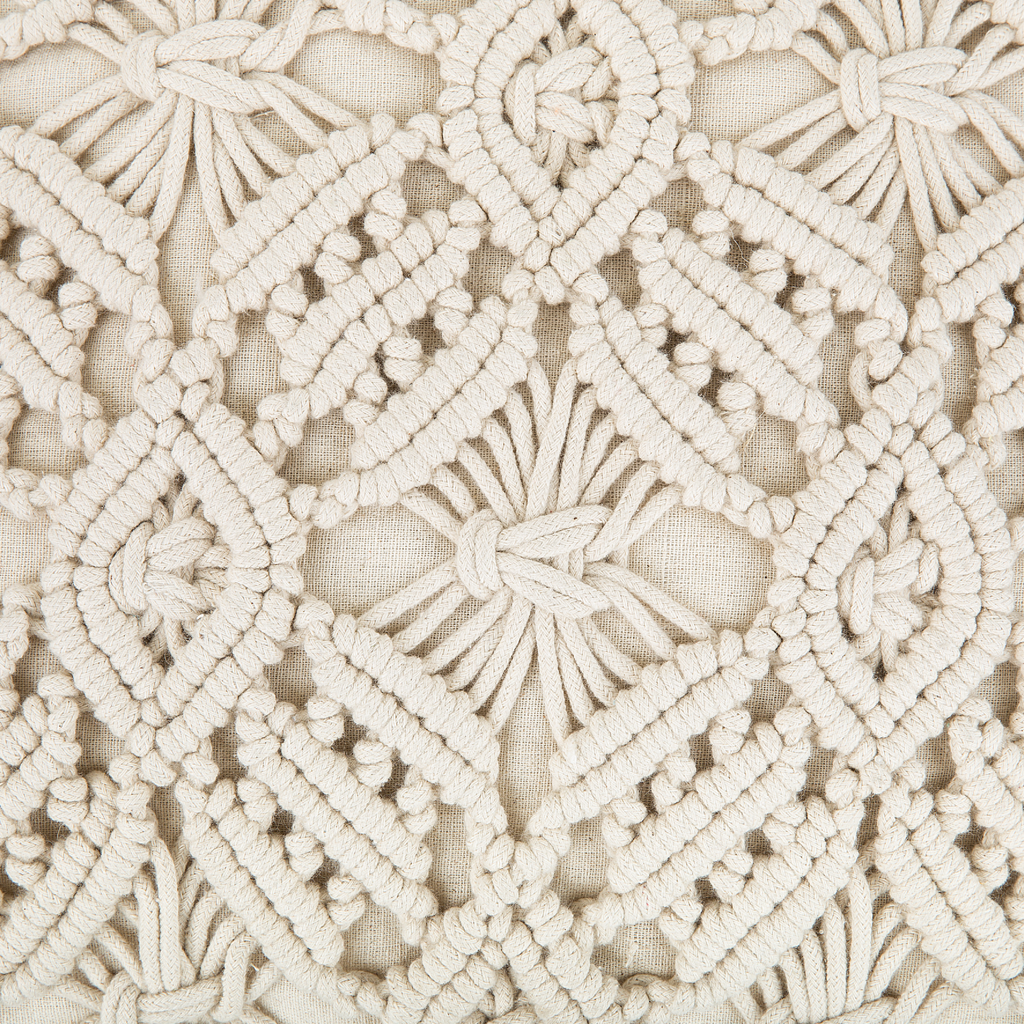 Dekokissen 2er Set ESENKOY Baumwolle 50 x 50 cm Hellbeige Geometrisches Muster