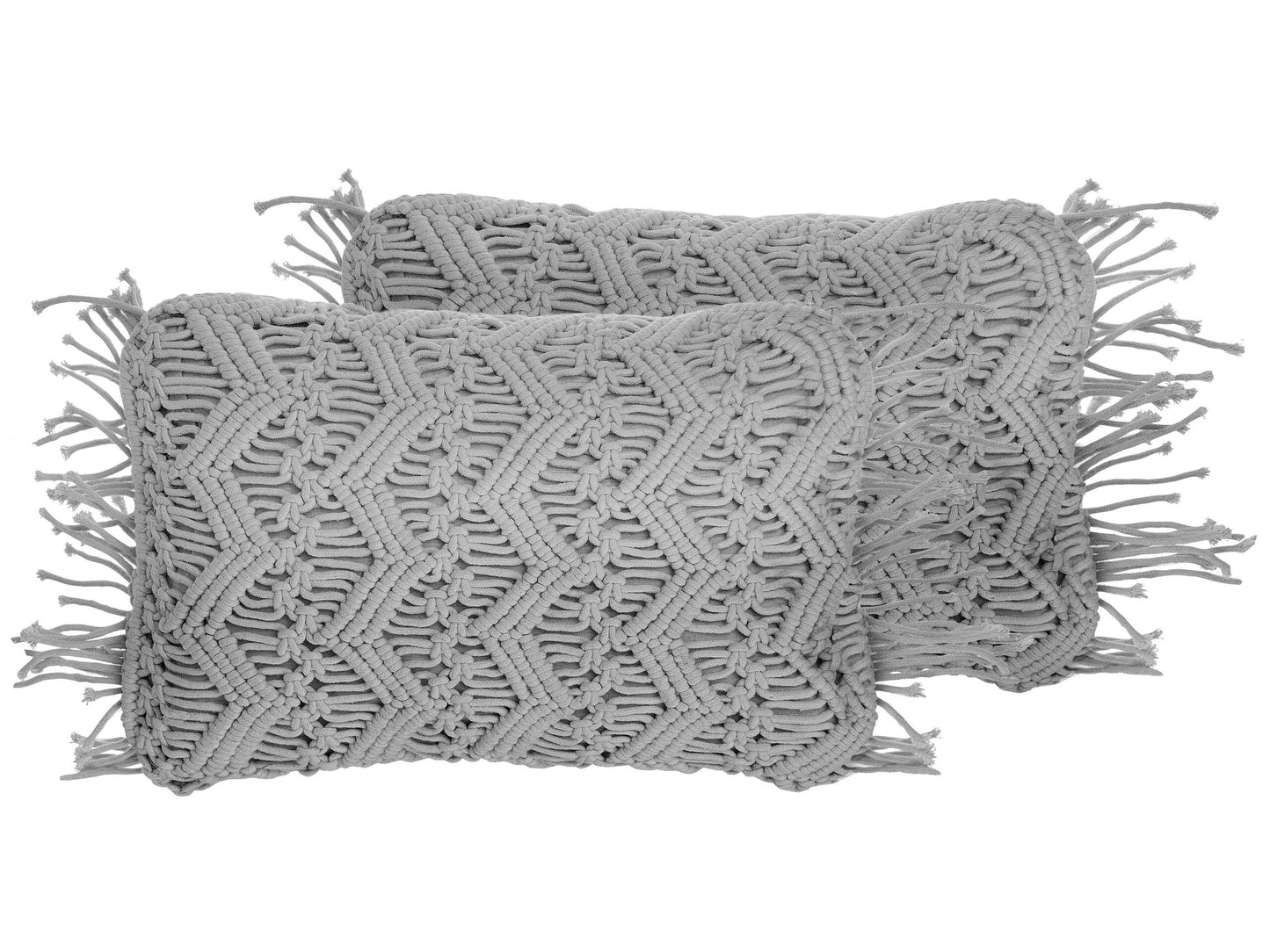 Dekokissen 2er Set KIRIKKALE Baumwolle 30 x 45 cm Grau Geometrisches Muster