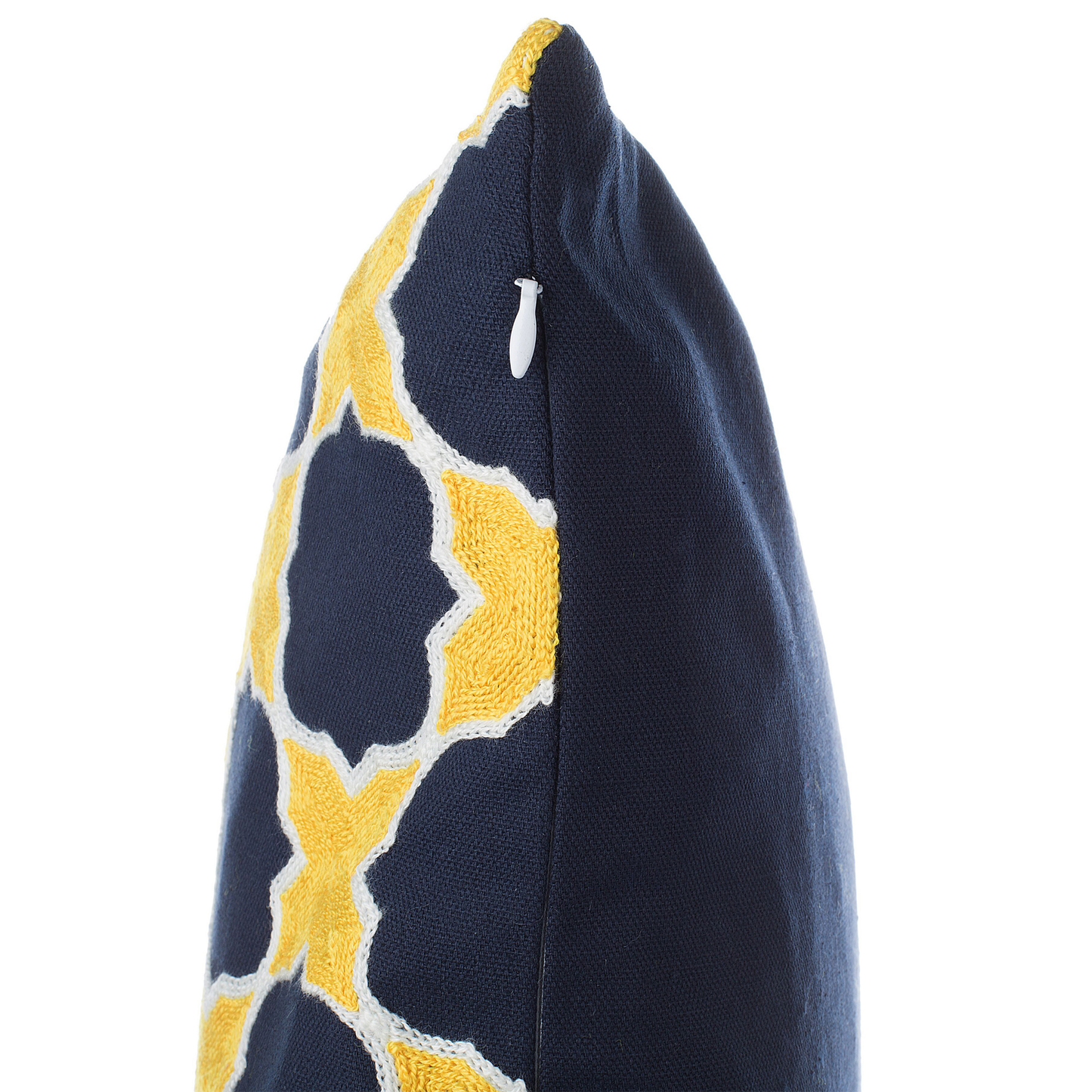 Dekokissen 2er Set MUSCARI Baumwolle 45 x 45 cm Gelb Blau Ikates Muster