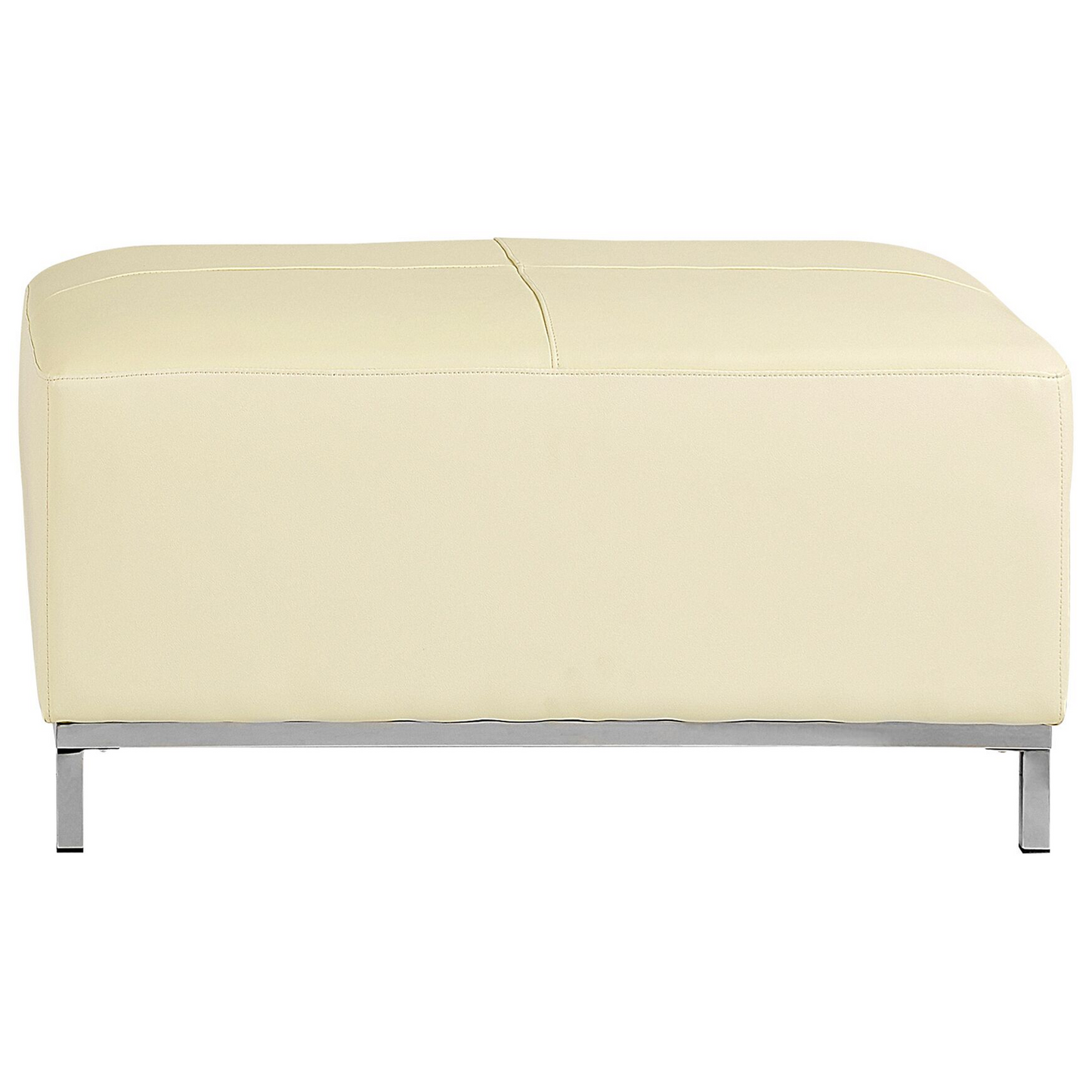 Ecksofa Leder beige rechtsseitig mit Ottomane OSLO