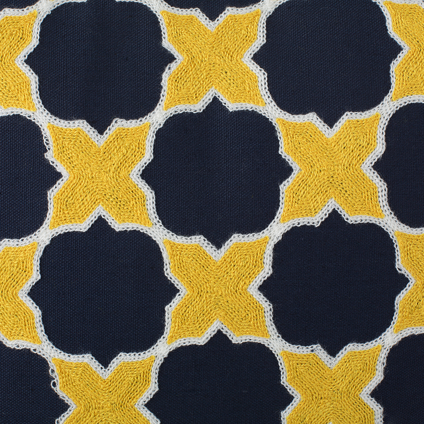 Dekokissen 2er Set MUSCARI Baumwolle 45 x 45 cm Gelb Blau Ikates Muster