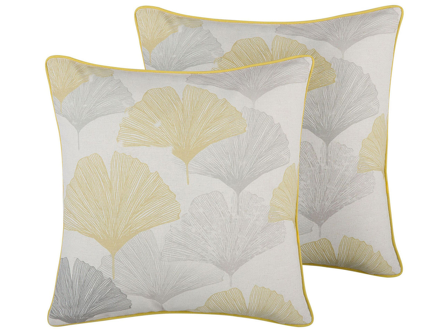 Dekokissen 2er Set CANDYTUFT 45 x 45 cm Gelb Pflanzenmuster