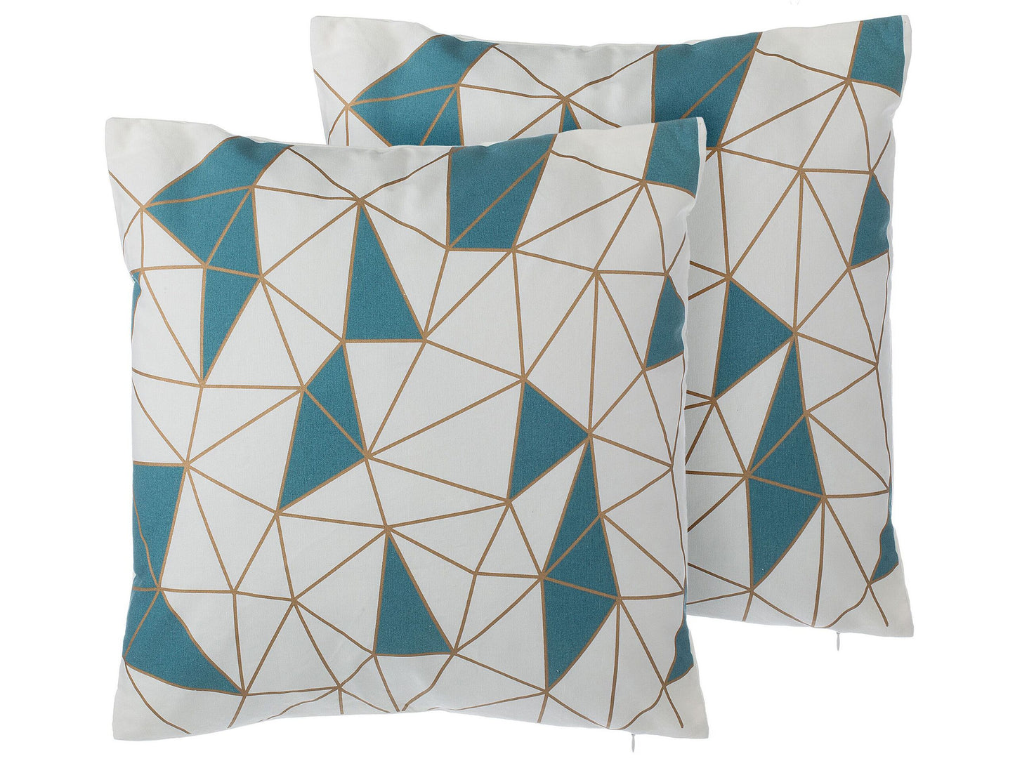 Dekokissen 2er Set CLARKIA Baumwolle 45 x 45 cm Blau Geometrisches Muster