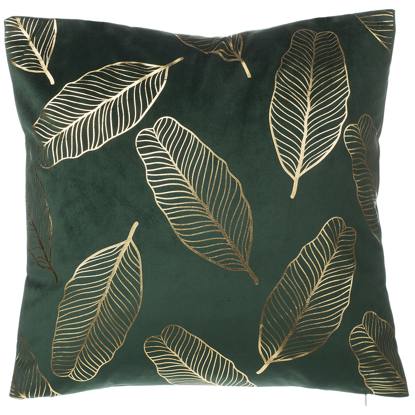Dekokissen 2er Set FREESIA Samtstoff 45 x 45 cm Dunkelgrün Pflanzenmuster
