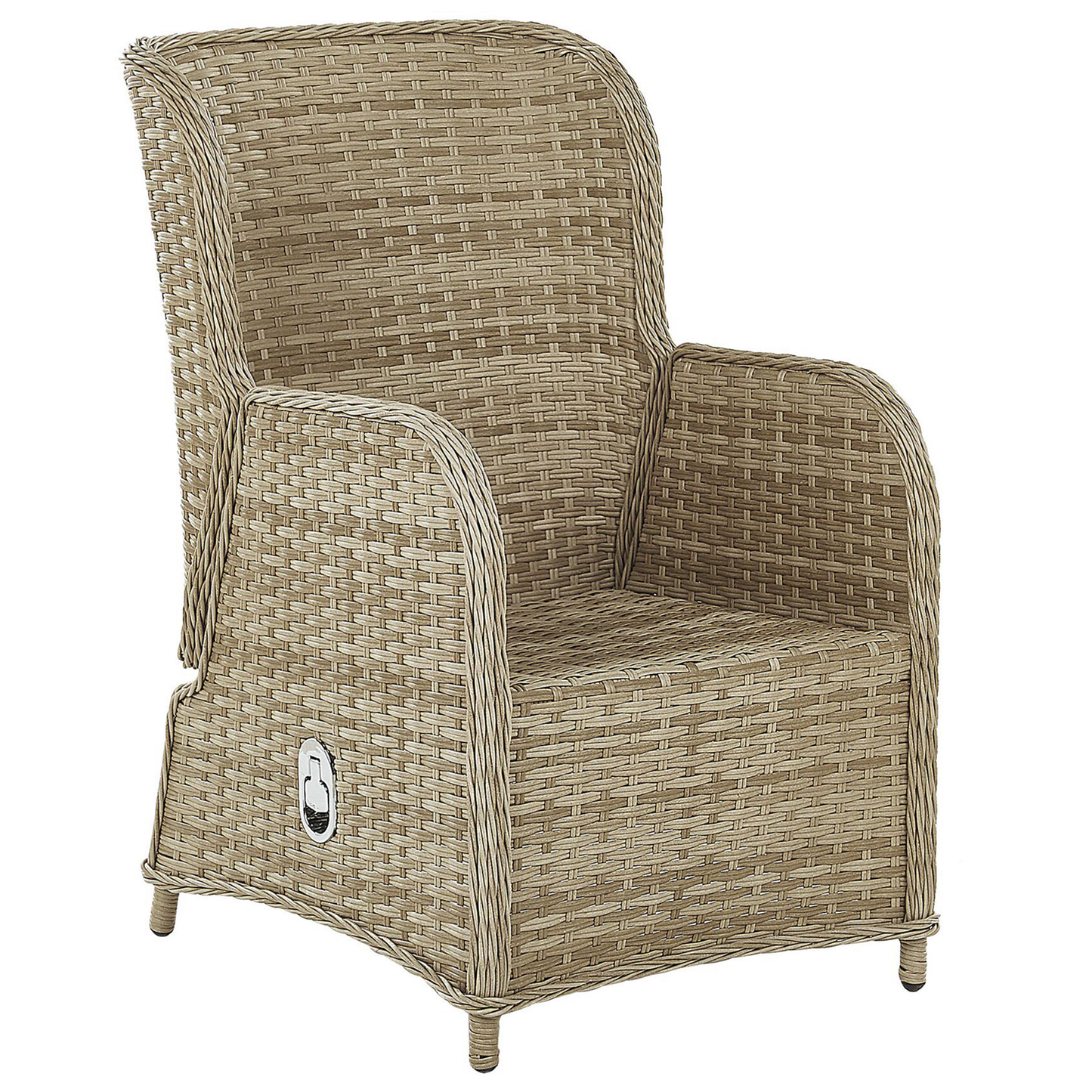 Lounge Set mit Tisch und Ottomane 2-Sitzer PONZA Polyrattan Beige