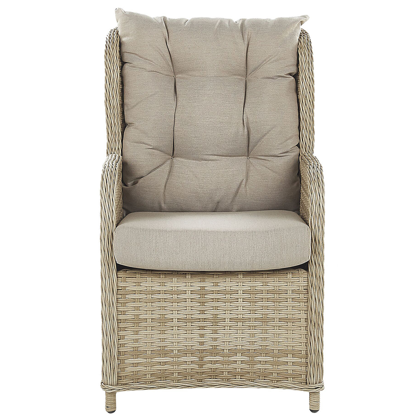 Lounge Set mit Tisch und Ottomane 2-Sitzer PONZA Polyrattan Beige