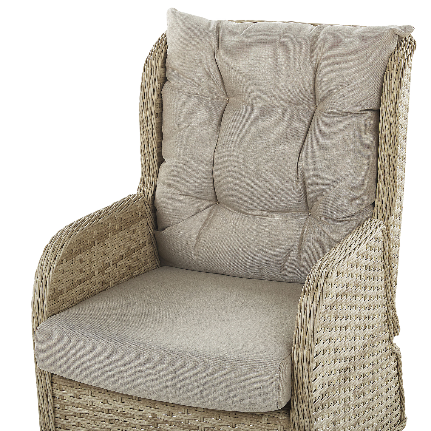 Lounge Set mit Tisch und Ottomane 2-Sitzer PONZA Polyrattan Beige
