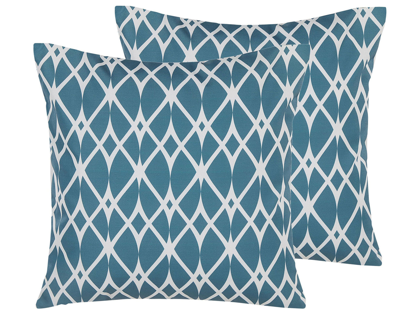 Gartenkissen 2er Set ANAGNI Geometrisches Muster 45 x 45 cm Blau