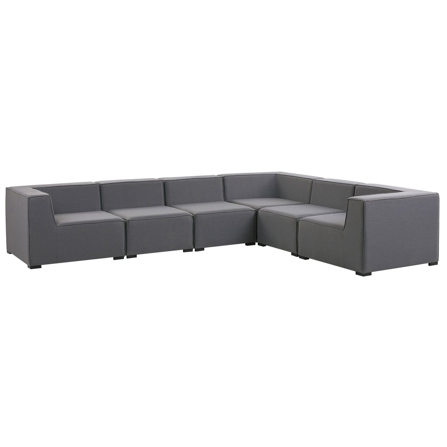 Garten Ecksofa mit Ottomane 7-Sitzer AREZZO linksseitig modular Grau