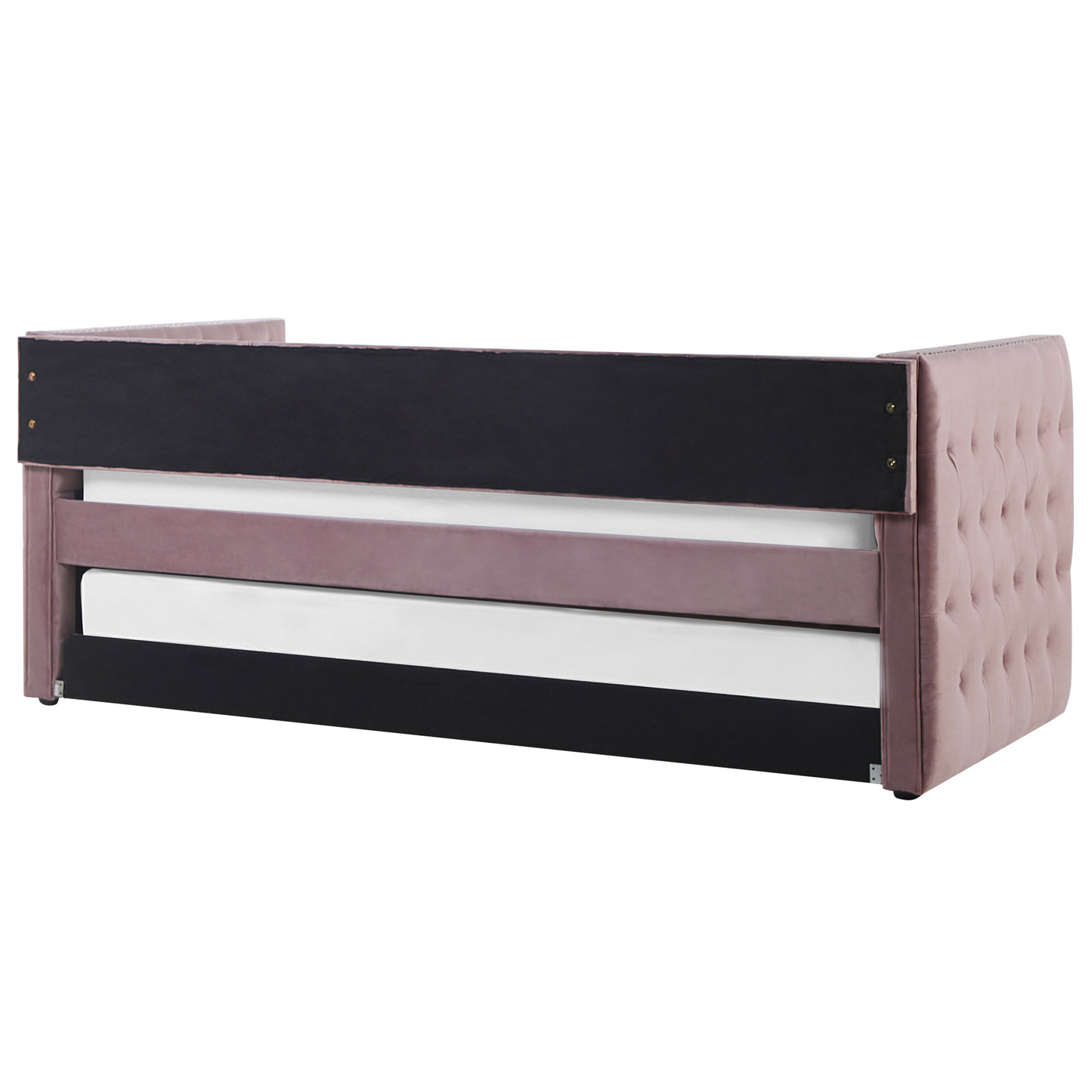 Ausziehbett Samtstoff GASSIN 90 x 200 cm Rosa