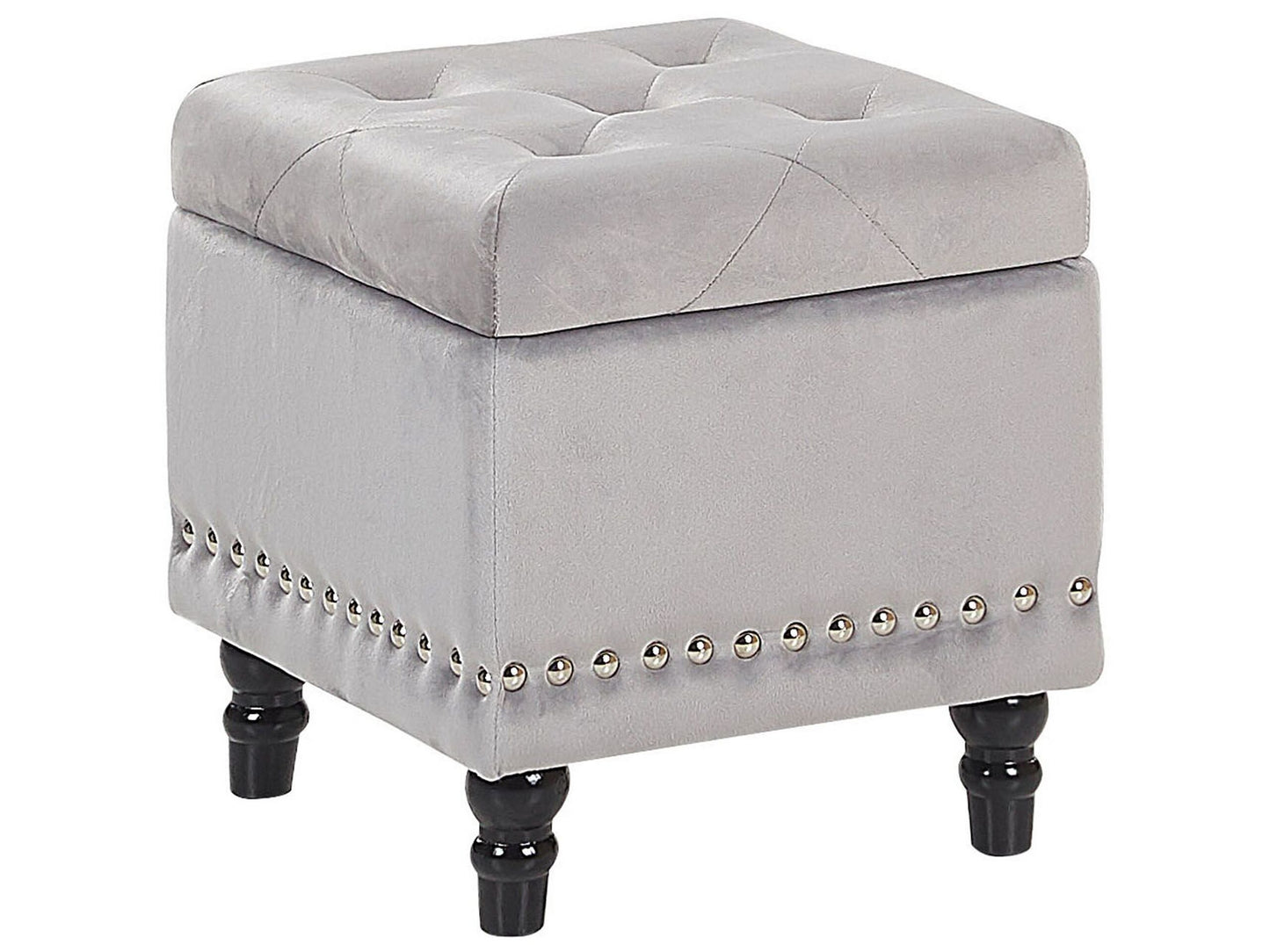 Hocker mit Stauraum Samtstoff hellgrau LORETTO