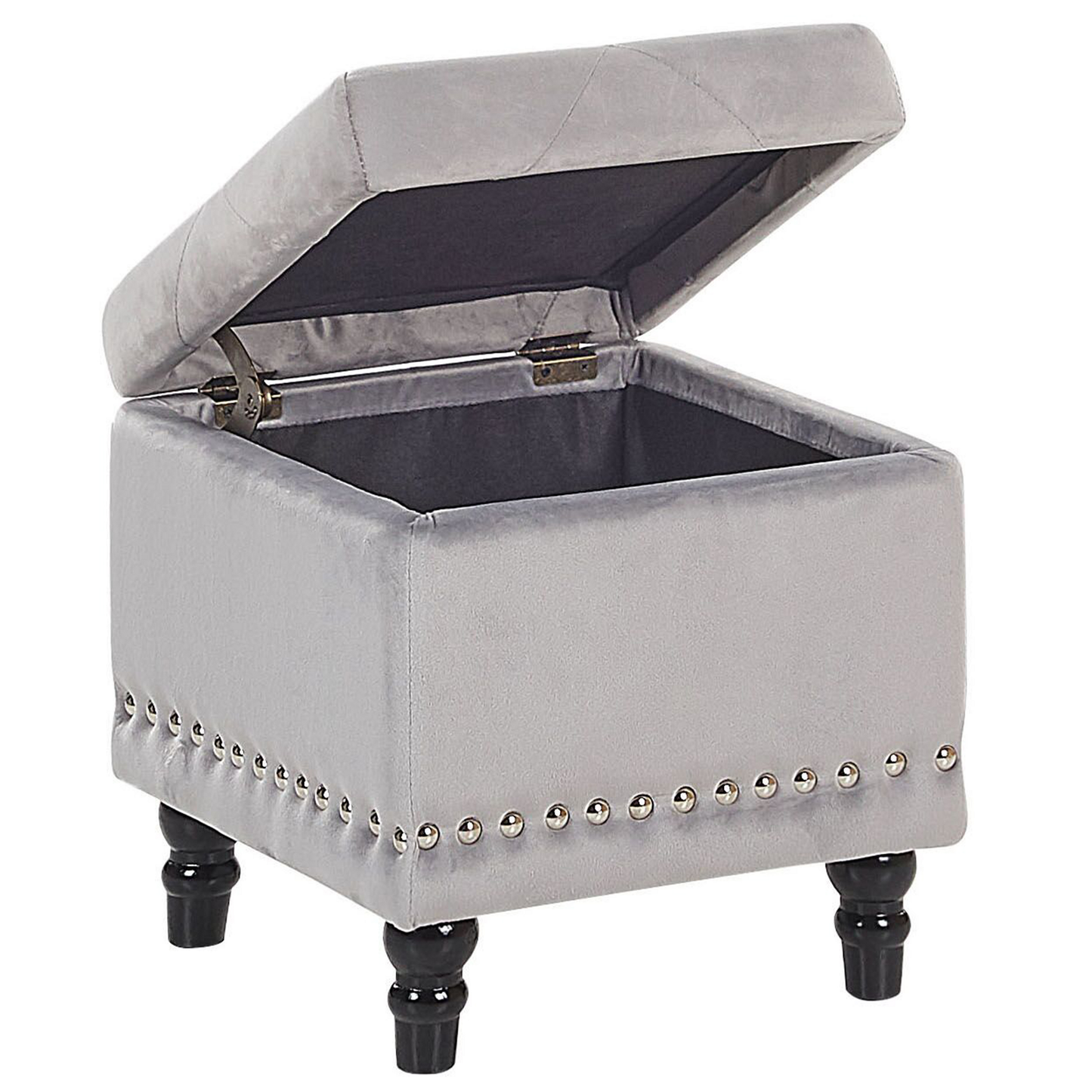 Hocker mit Stauraum Samtstoff hellgrau LORETTO