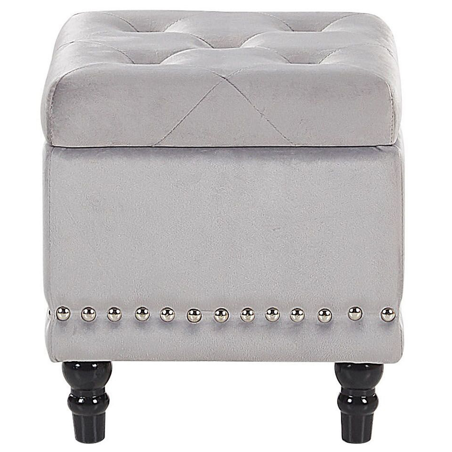 Hocker mit Stauraum Samtstoff hellgrau LORETTO
