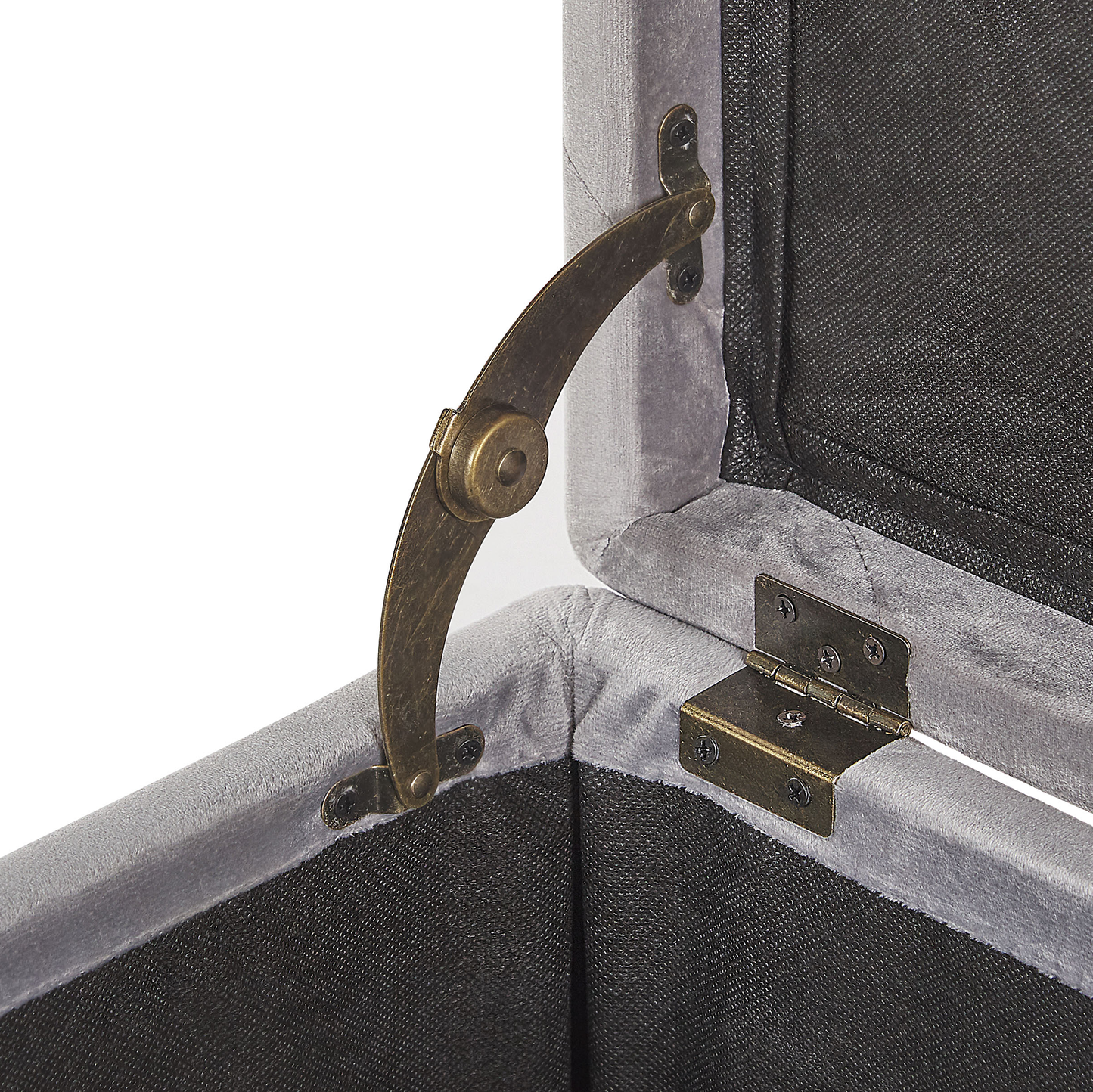Hocker mit Stauraum Samtstoff hellgrau LORETTO